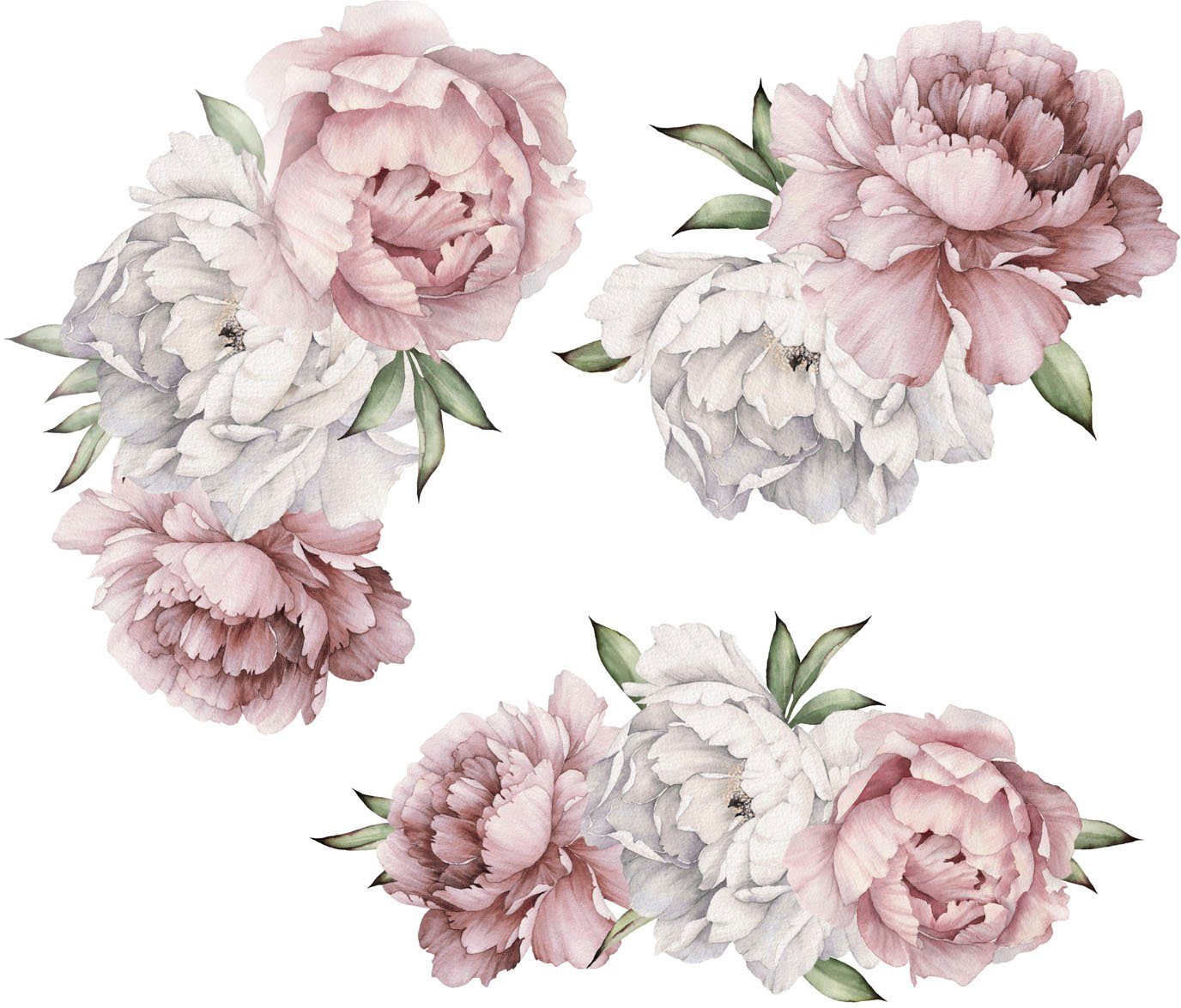 queence Wandfolie Bine Muurdecoratie, sticker, roze, bloem, bloei, zelfklevend (1 stuk) wandstickers roze