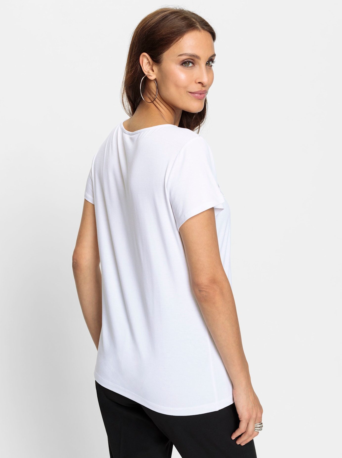 Lady Shirt met ronde hals Kanten shirt (1-delig)