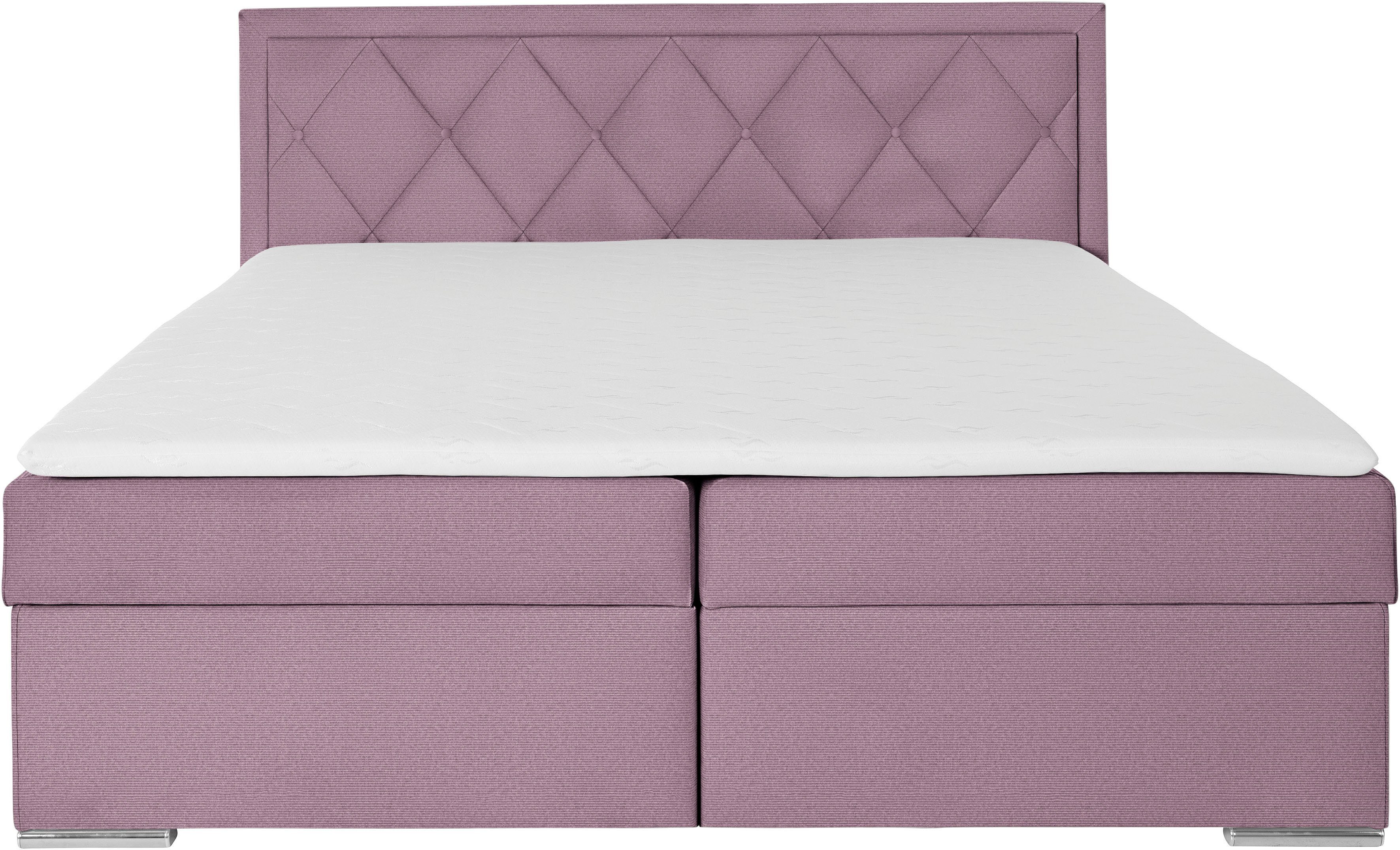 Leonique Boxspring Alfie, bestseller, optioneel met bedlade met capitonnage in het hoofdbord, h2, h3 en h4 ter keuze