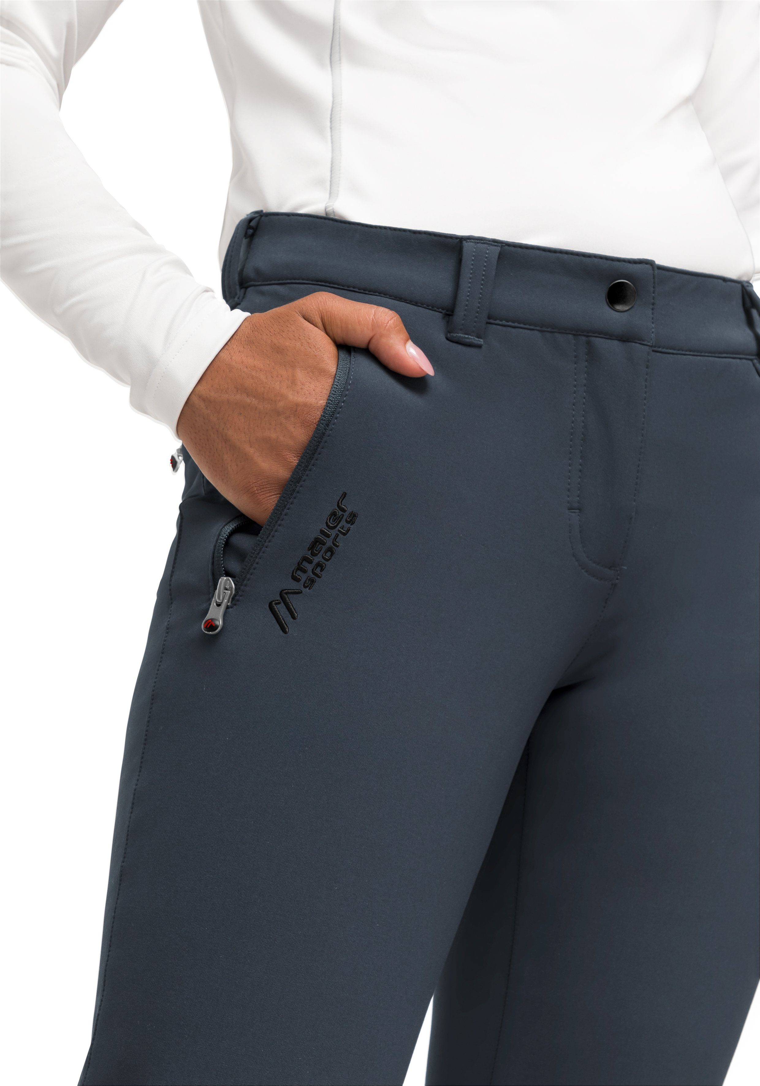 Maier Sports Functionele broek Helga slim warme dames outdoorbroek, robuuste wandelbroek, slim fit