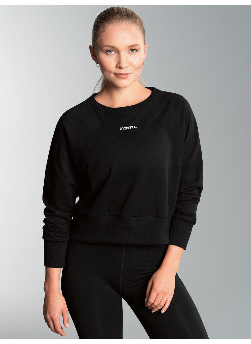 Trigema Sweatshirt TRIGEMA Cropped sweatshirt in lichte kwaliteit