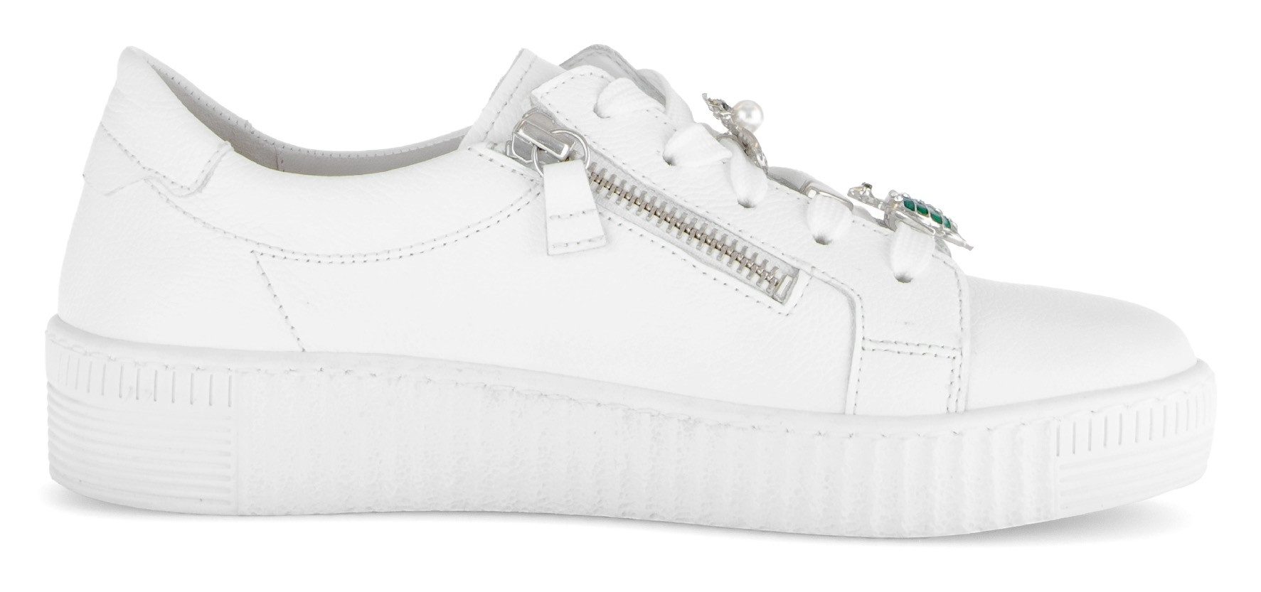 Gabor Plateausneakers , vrijetijdsschoen, lage schoen, veterschoenen met edele sier-diermotieven