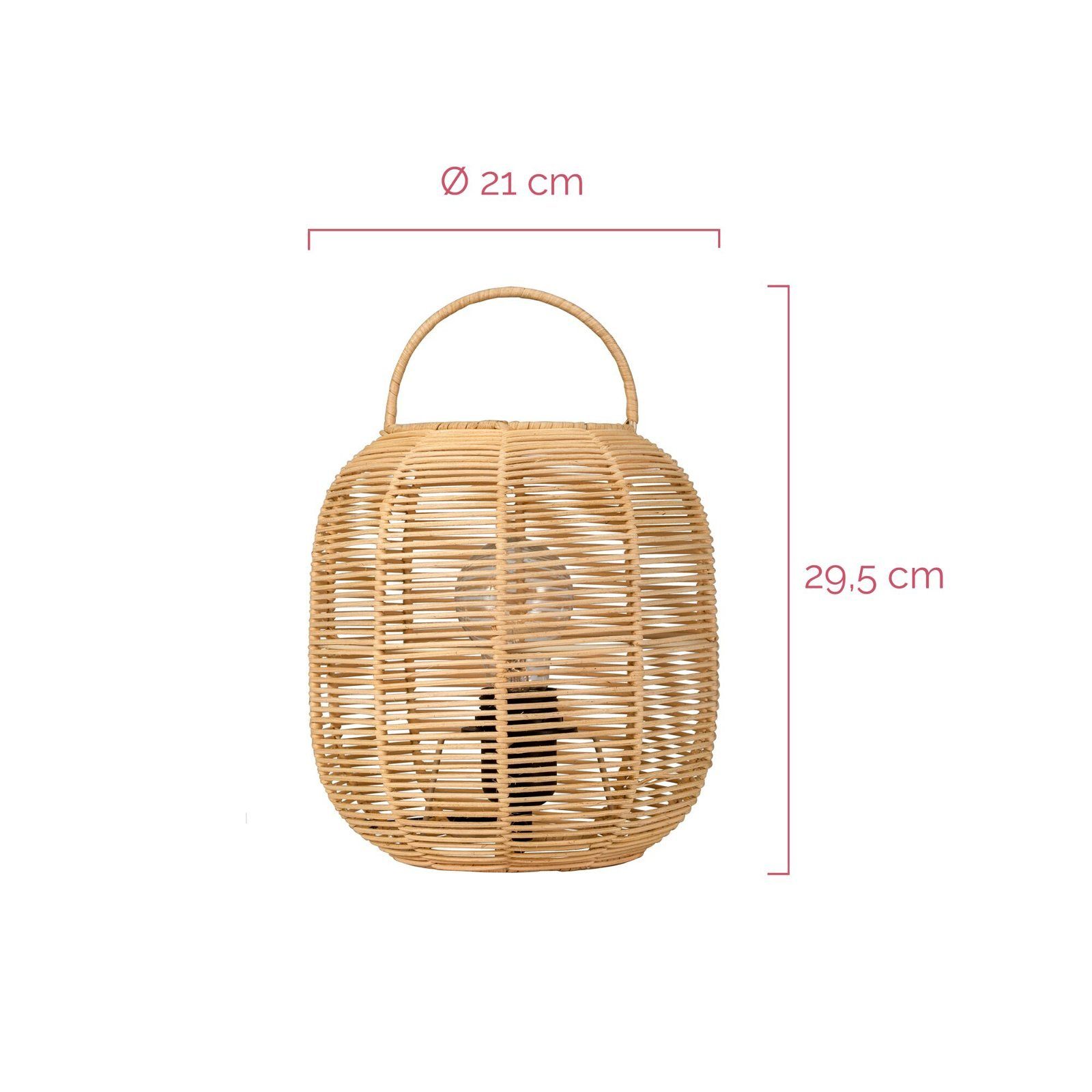 Pauleen Tafellamp Boho Glow max20W beige/wit 230V metaal/rattan
