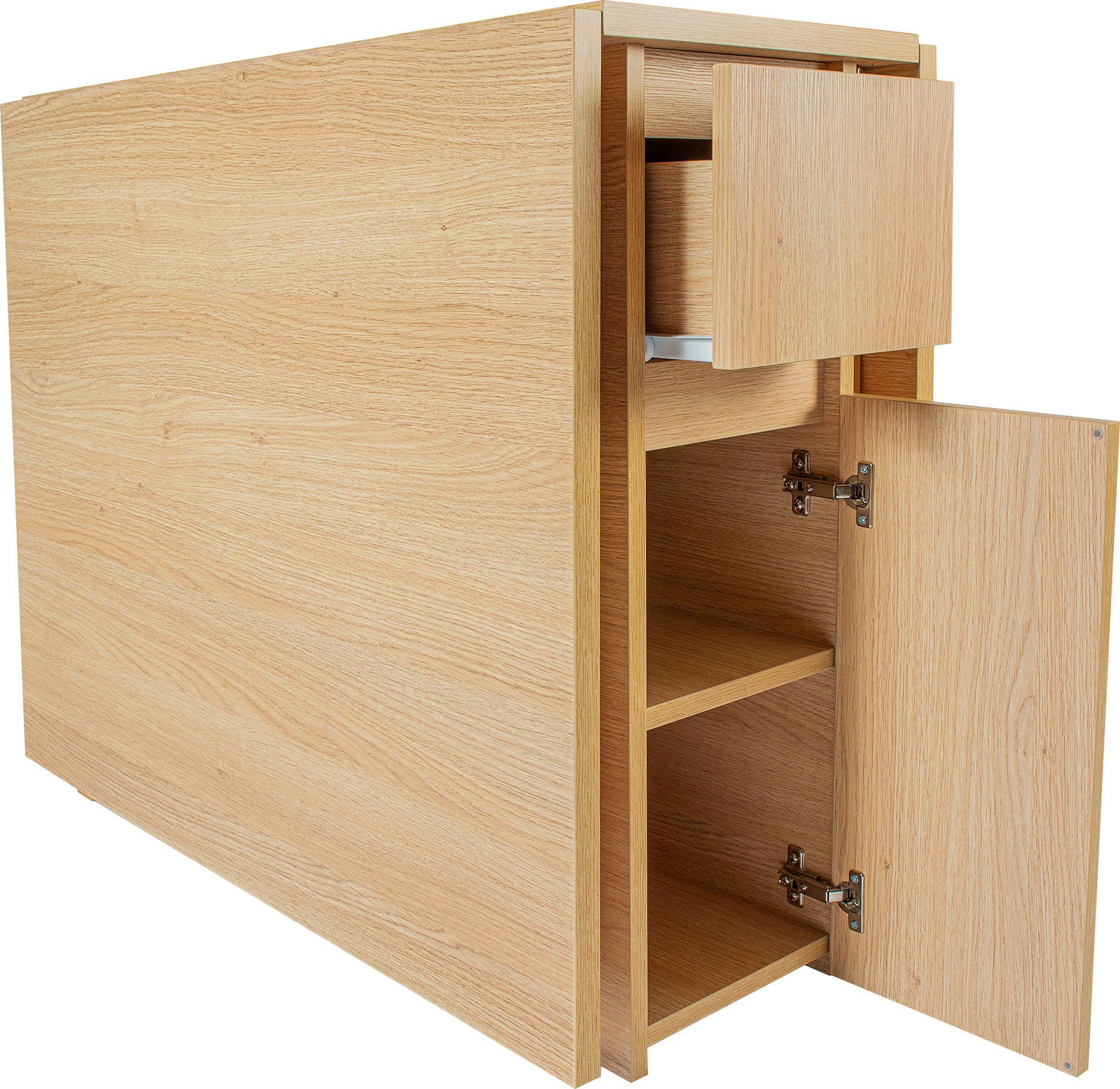 Woodman Eettafel Jasper met een rechthoekig tafelblad en uittrekfunctie, breedte 90 cm