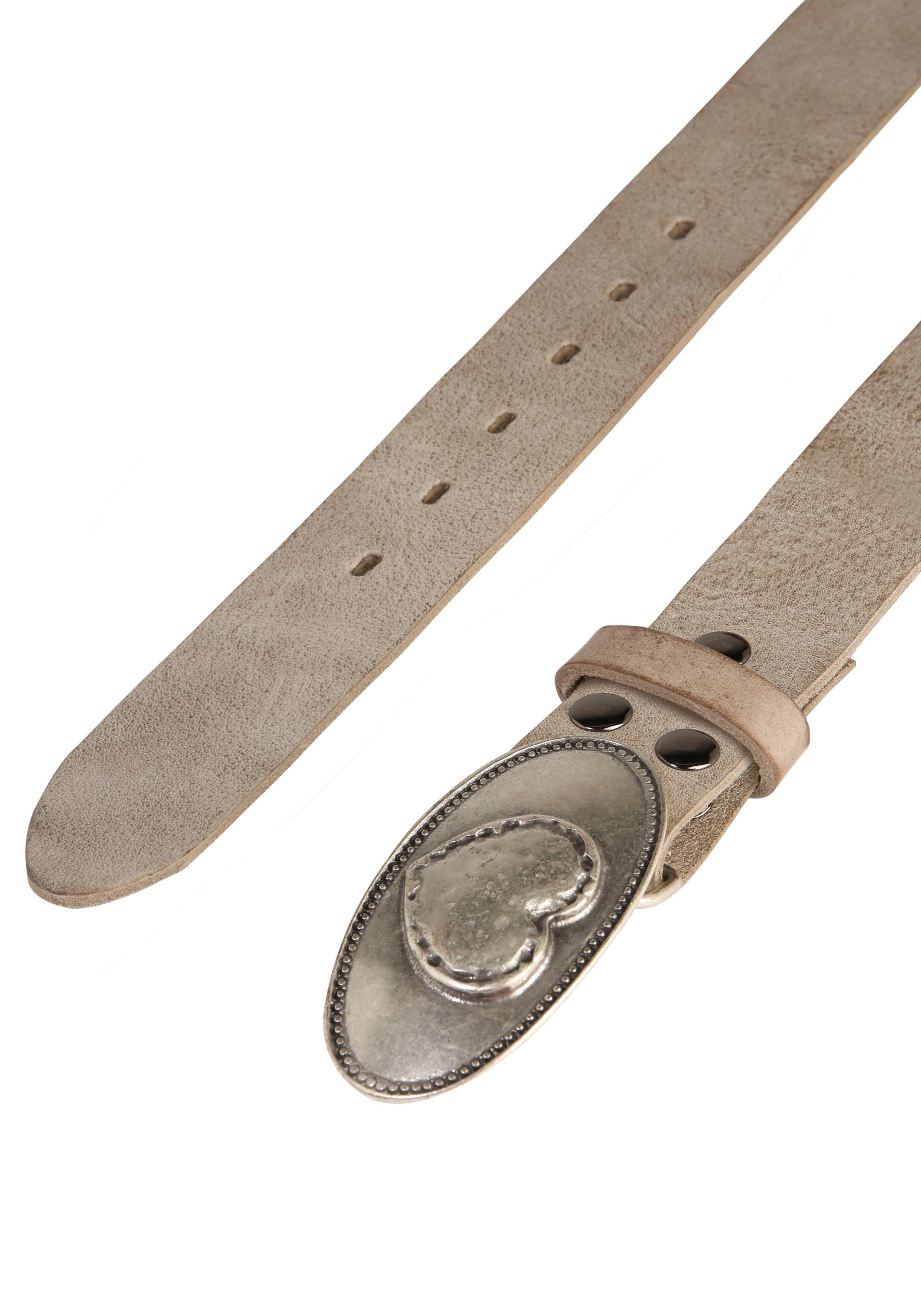 RETTUNGSRING by showroom 019° Leren riem met verwisselbare sluiting "hart ovaal"
