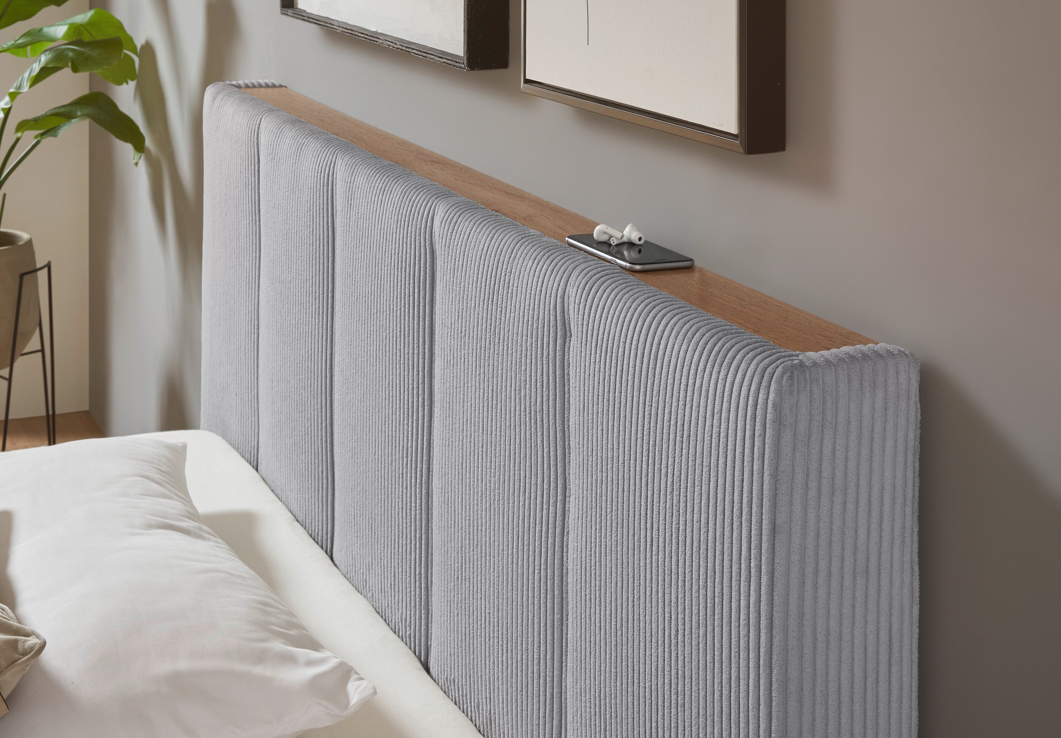 INOSIGN Gestoffeerd bed CiTY/GiRON, bedframe met bedlade, gestoffeerd opbergbed met hondenbed of opberglade, bekleding van corduroy of linnenlook