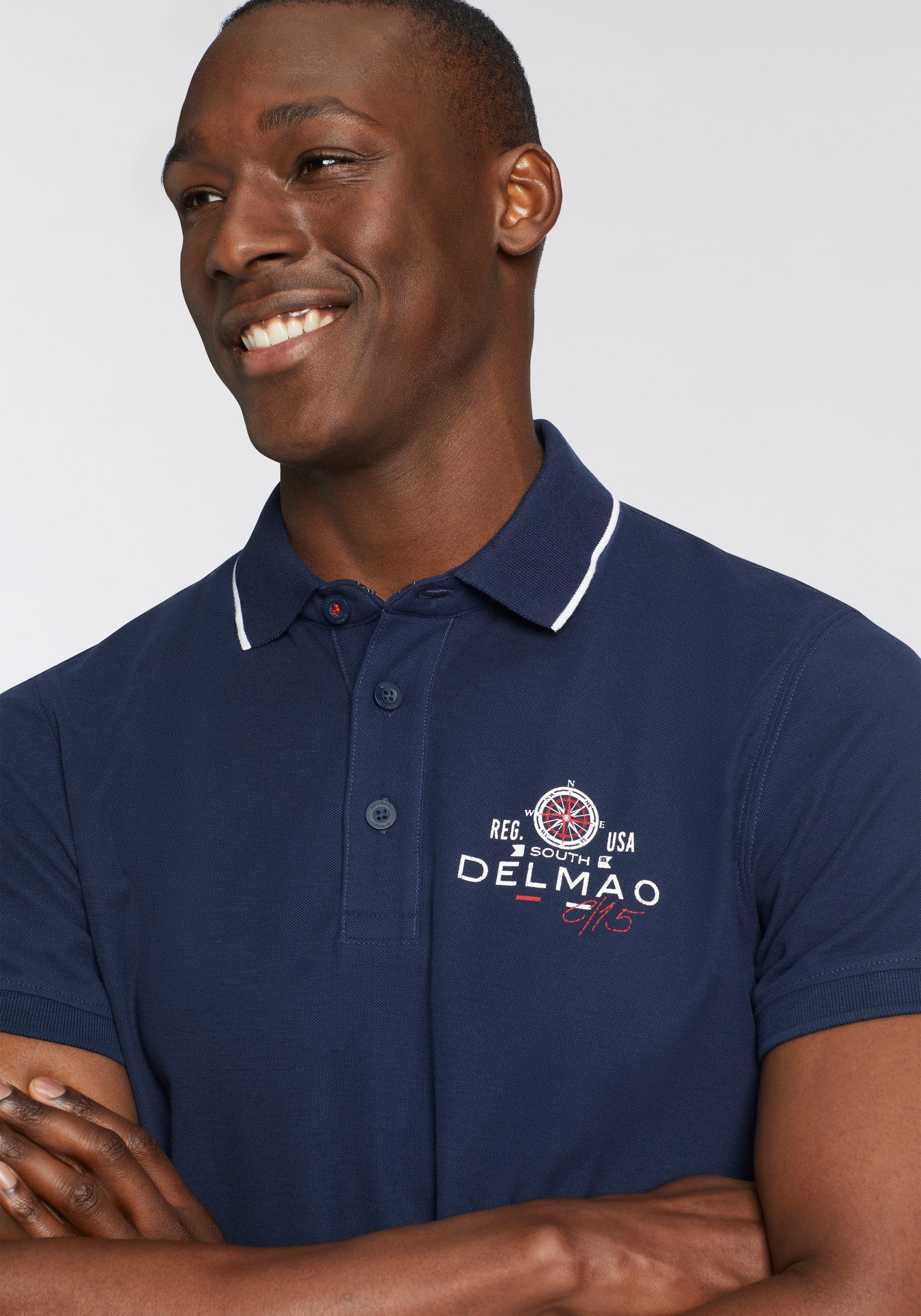 DELMAO Poloshirt met borstprint