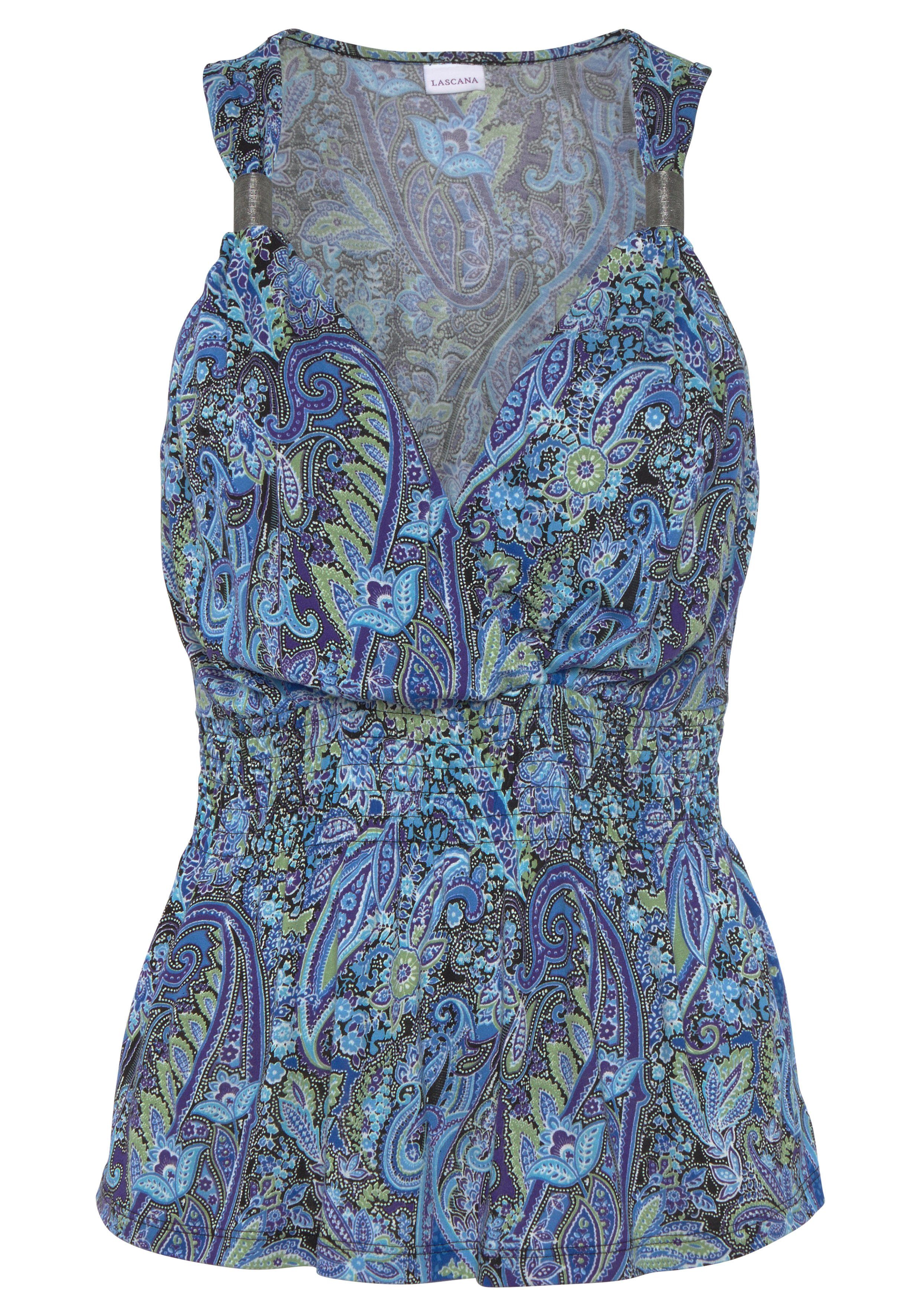 Lascana Tanktop met smock-inzet