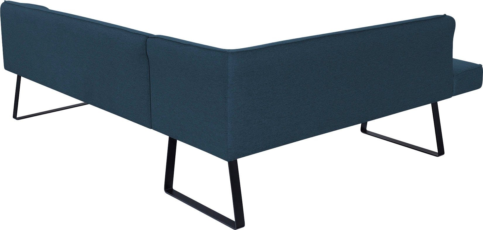 exxpo - sofa fashion Hoekbank Americano met opstaande naad en metalen poten, bekleding in verschillende kwaliteiten