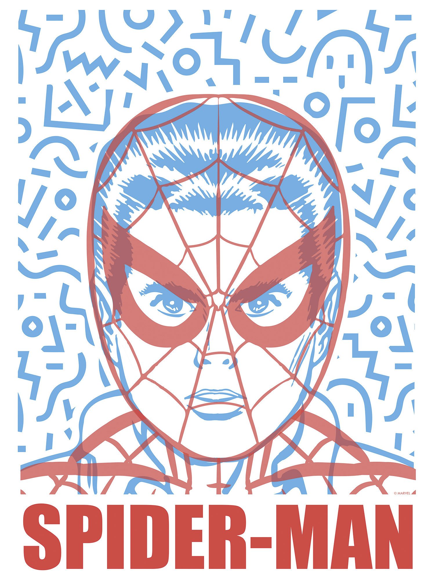 Komar Artprint Marvel Spider-Man Face 300 x 280 cm (breedte x hoogte) - behang, vlies, woonkamer, slaapkamer (1 stuk)