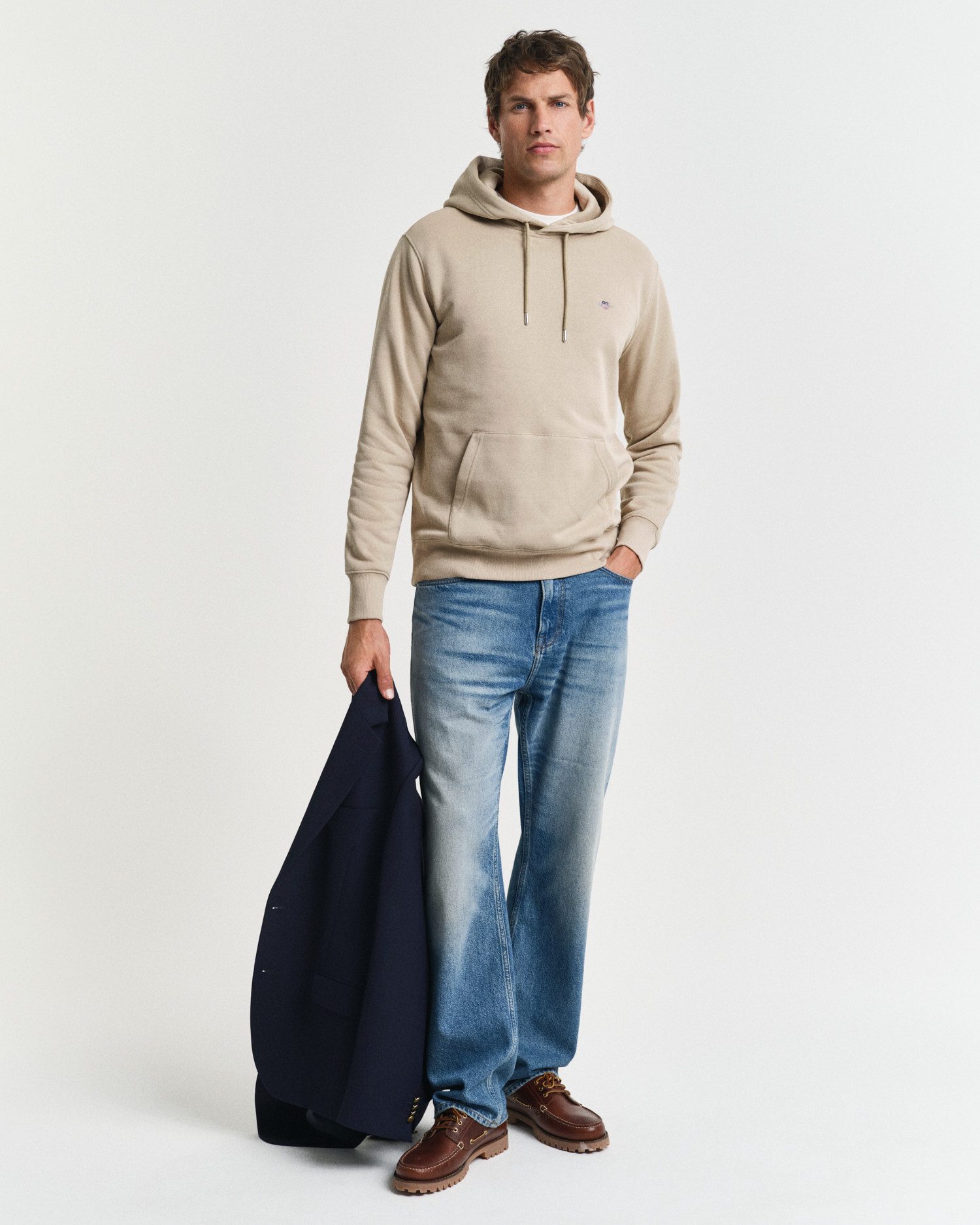 Gant Hoodie REG SHIELD HOODIE met logoborduursel op borsthoogte