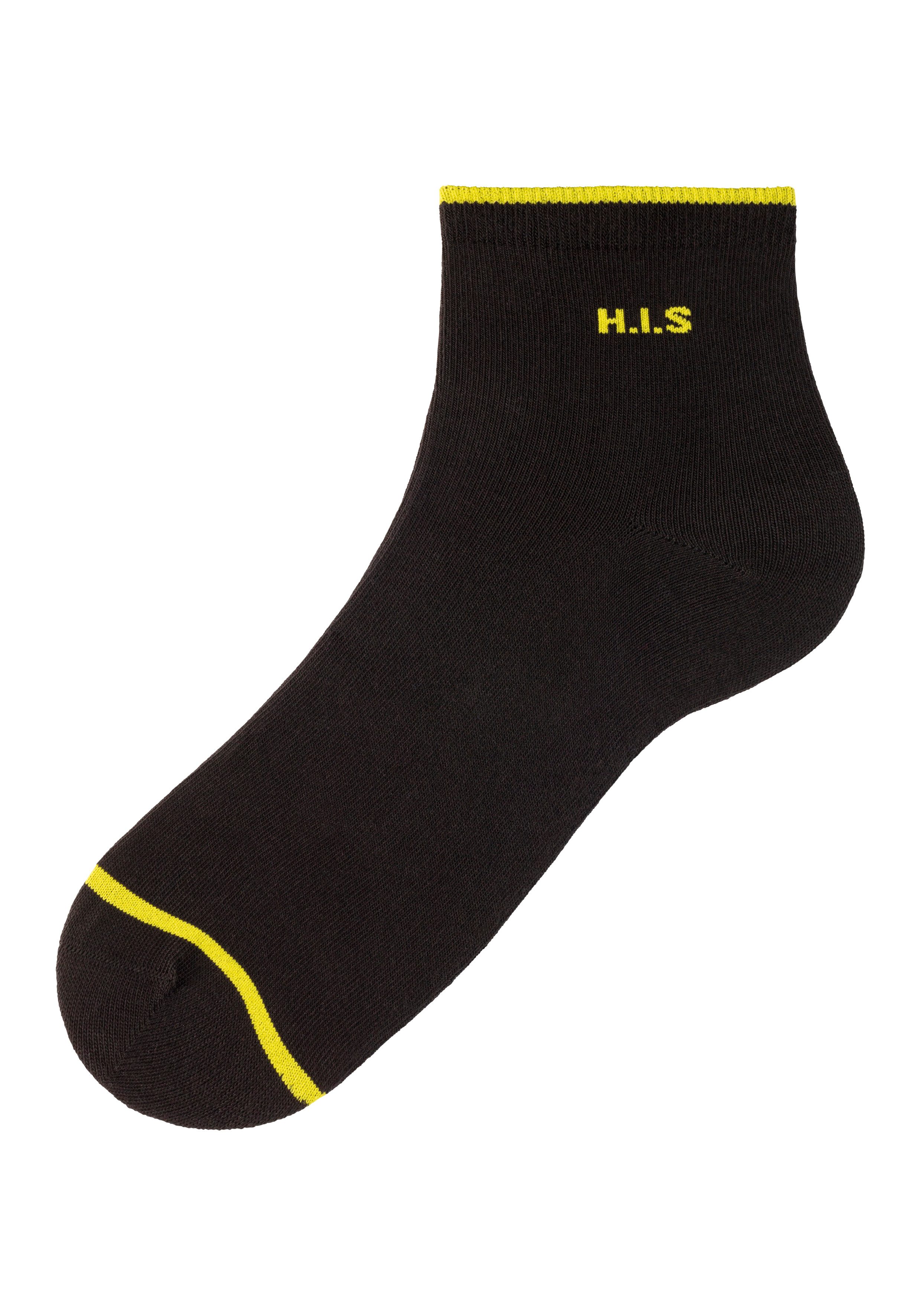 H.I.S Korte sokken met gekleurde boord (set, 7 paar)