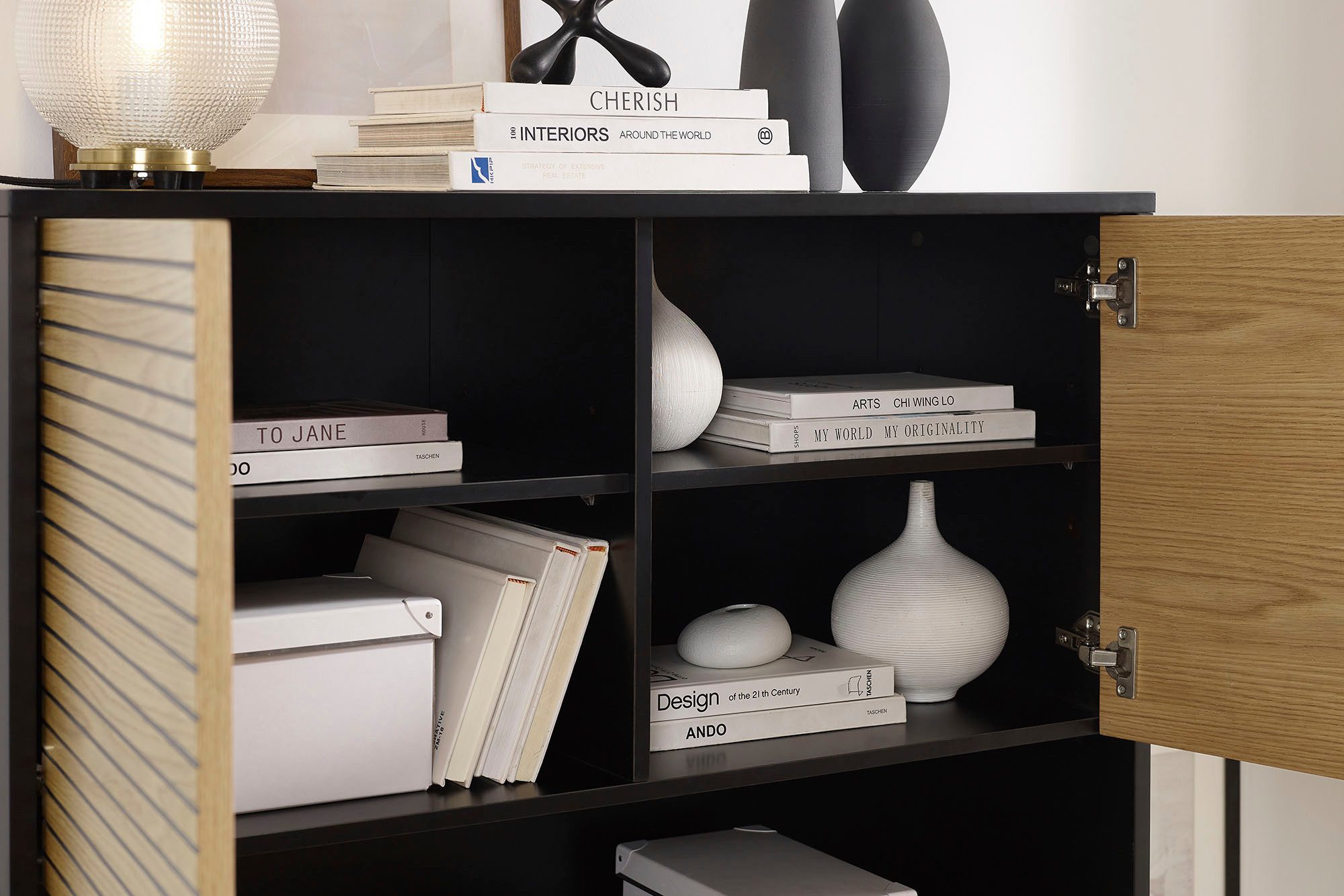 SalesFever Highboard Opbergkast in Scandi-design, breedte 100 cm