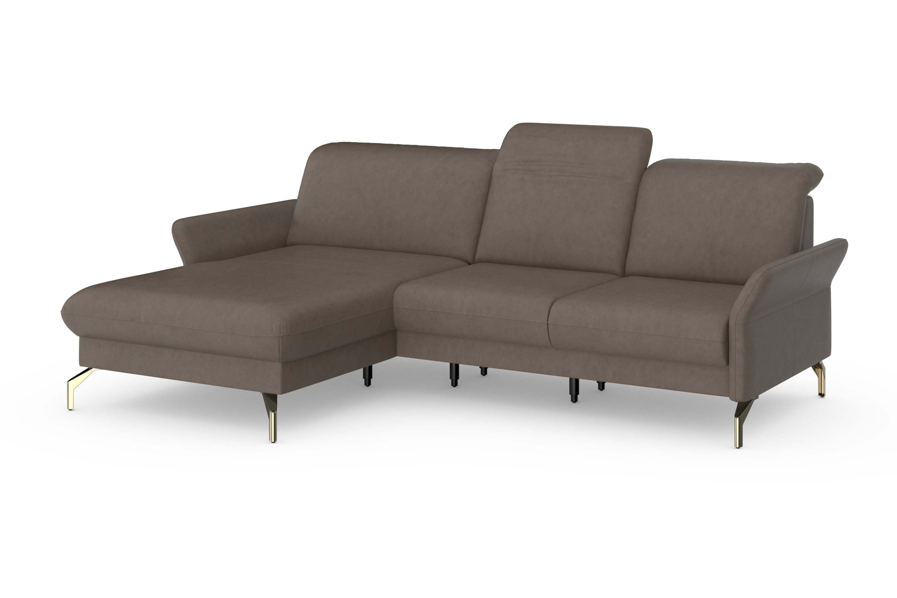 sit&more Hoekbank Fashion L-vorm naar keuze met verstelbare hoofdsteun, uittrekzitting, motorisch, nikkel poten