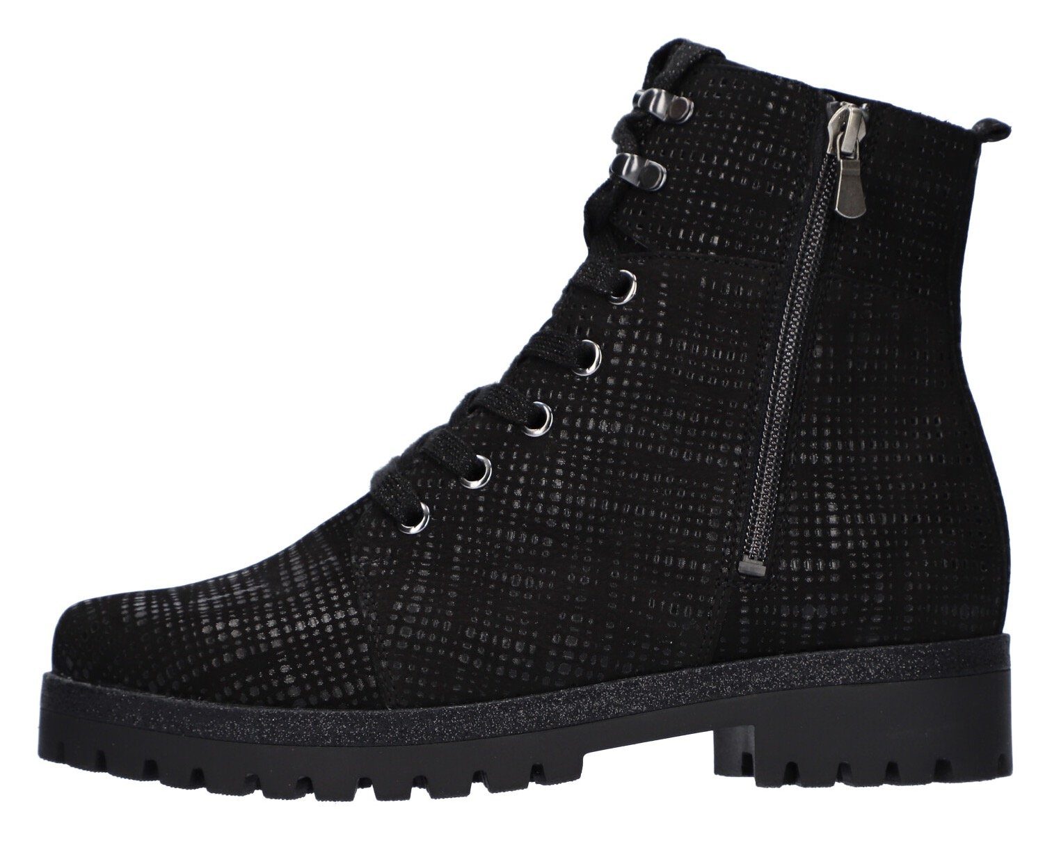 Waldläufer Veterlaarsjes Hanako lace-up boots, comfort boots, with two zippers, h-width