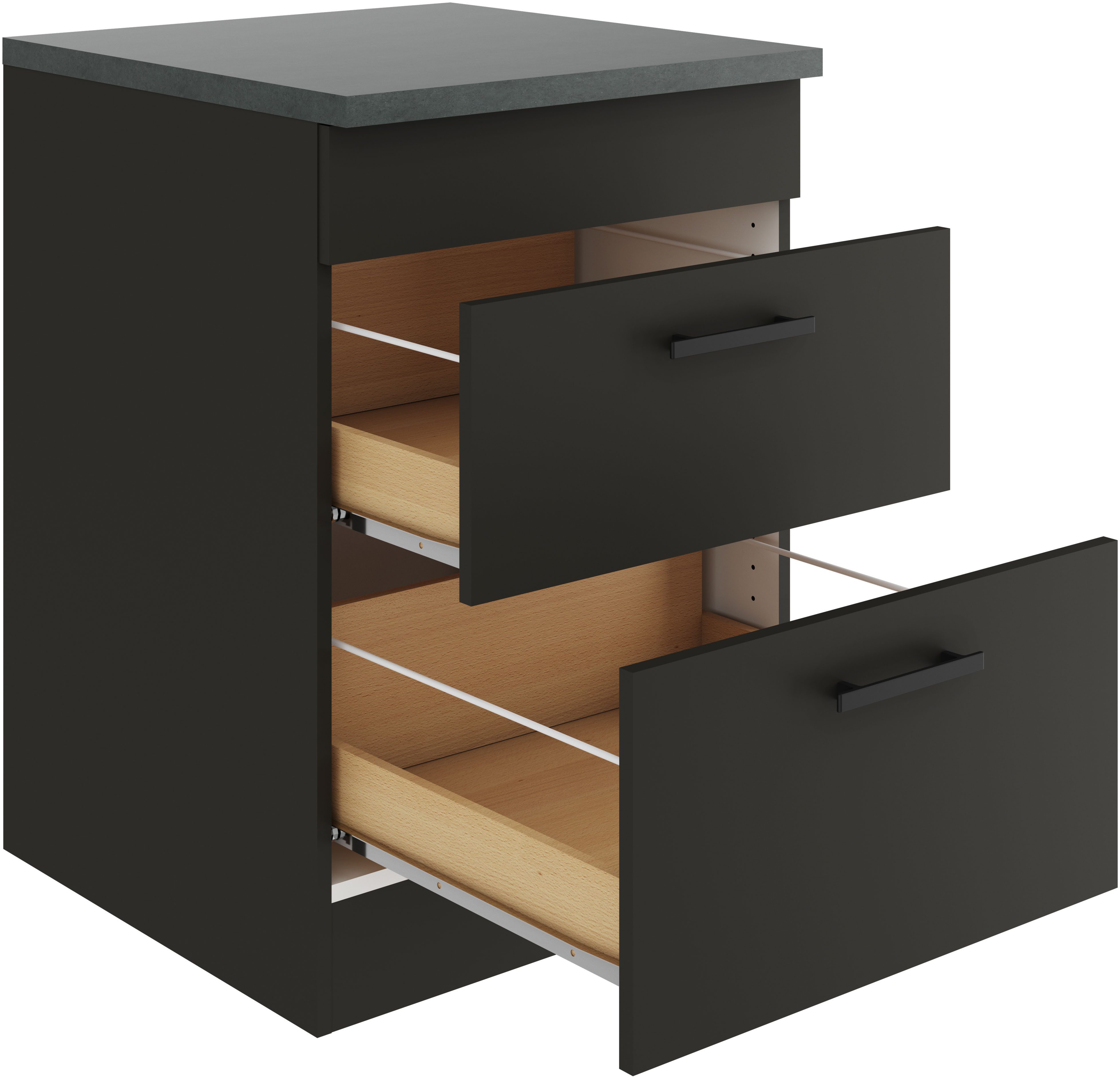 OPTIFIT Ombouwkast voor fornuis Palma Breedte 60 cm, voor kookplaten, met 2 uittrekken