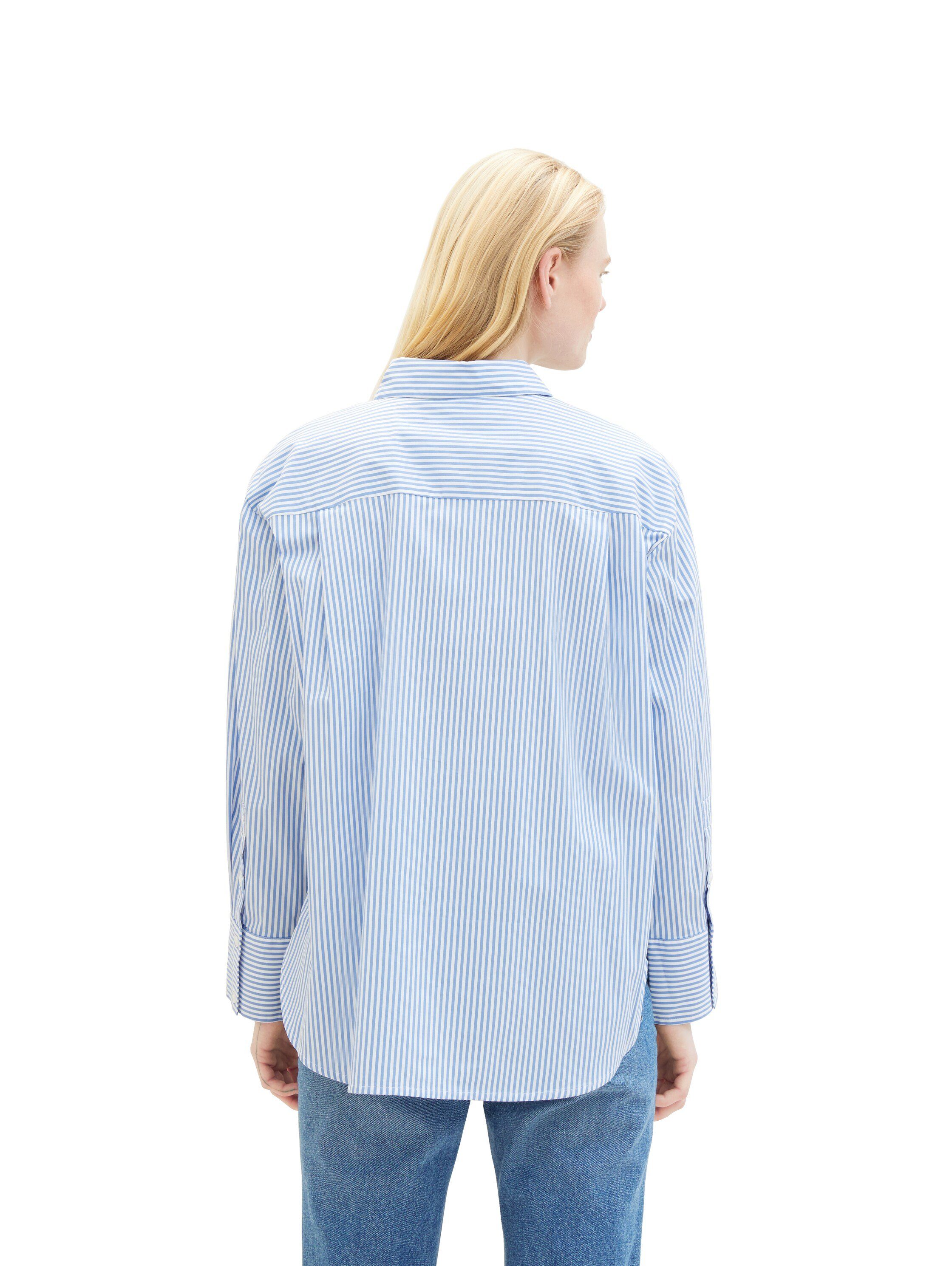 Tom Tailor Denim Overhemdblouse in streepdesign en met stretch