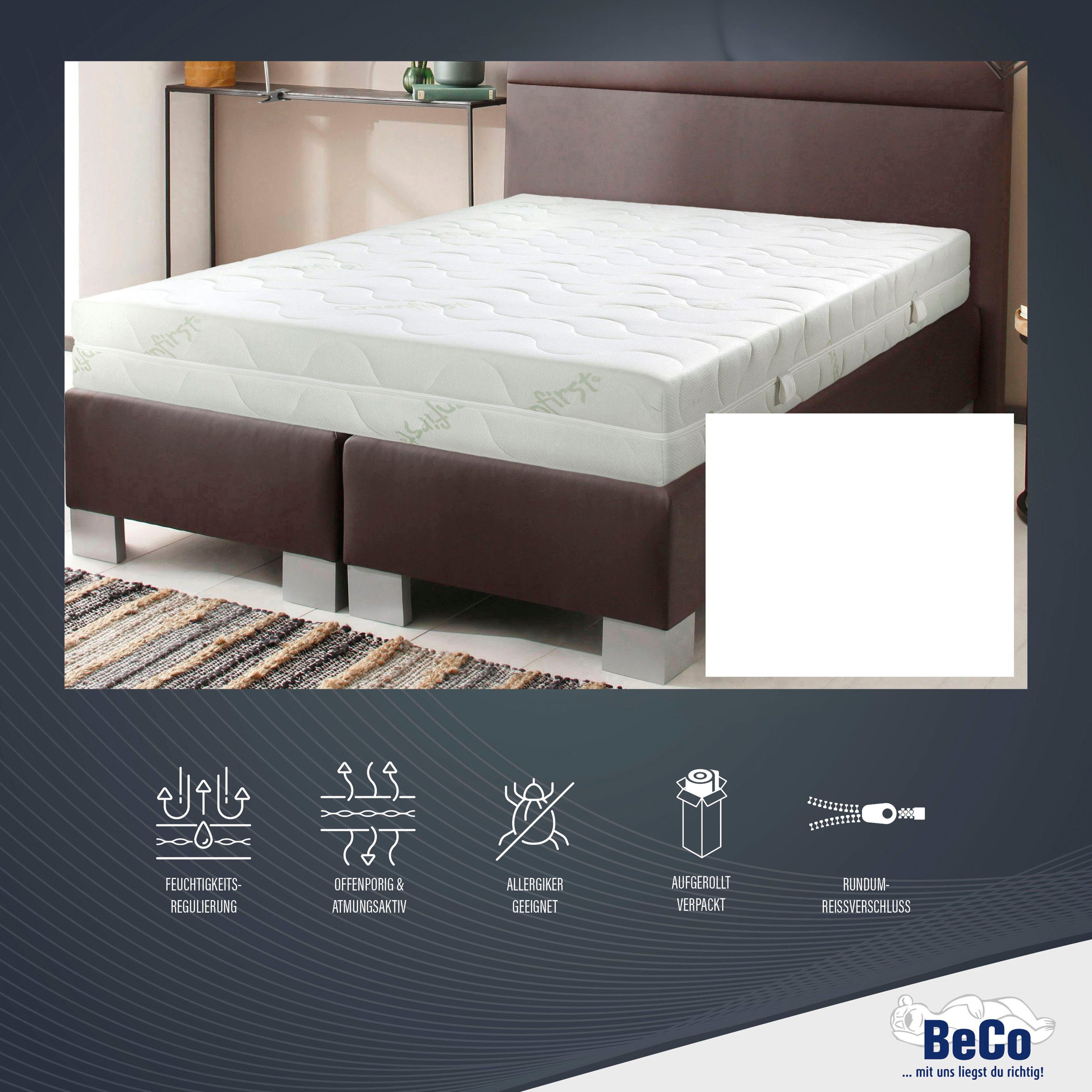 Beco Pocketveringsmatras GUMO TFK comfortabele matras in 90x200, 140x200 cm en andere afm hoogte 22 cm