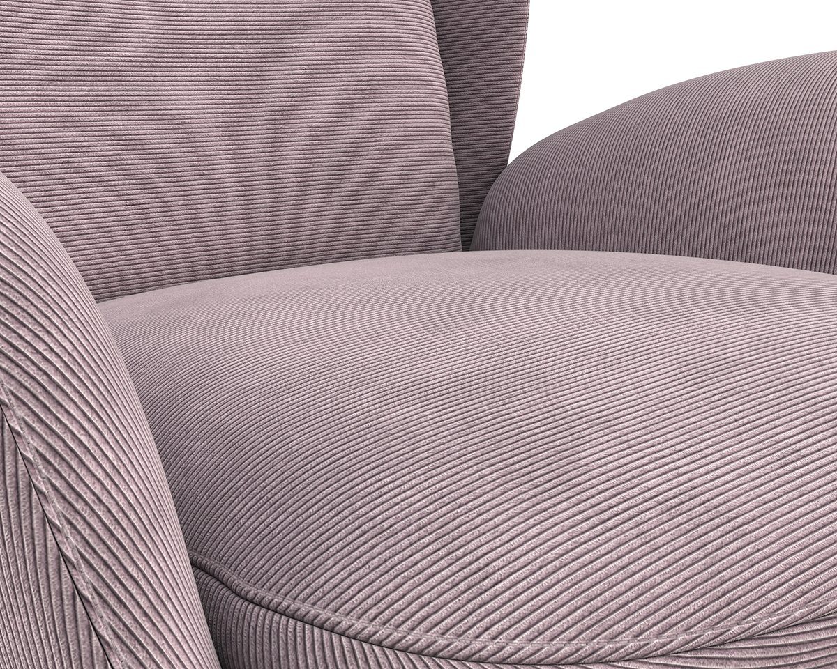 FLEXLUX Oorfauteuil Padova Stijl & comfort, organische vorm, geïntegreerde lendesteun, eikenhouten voet