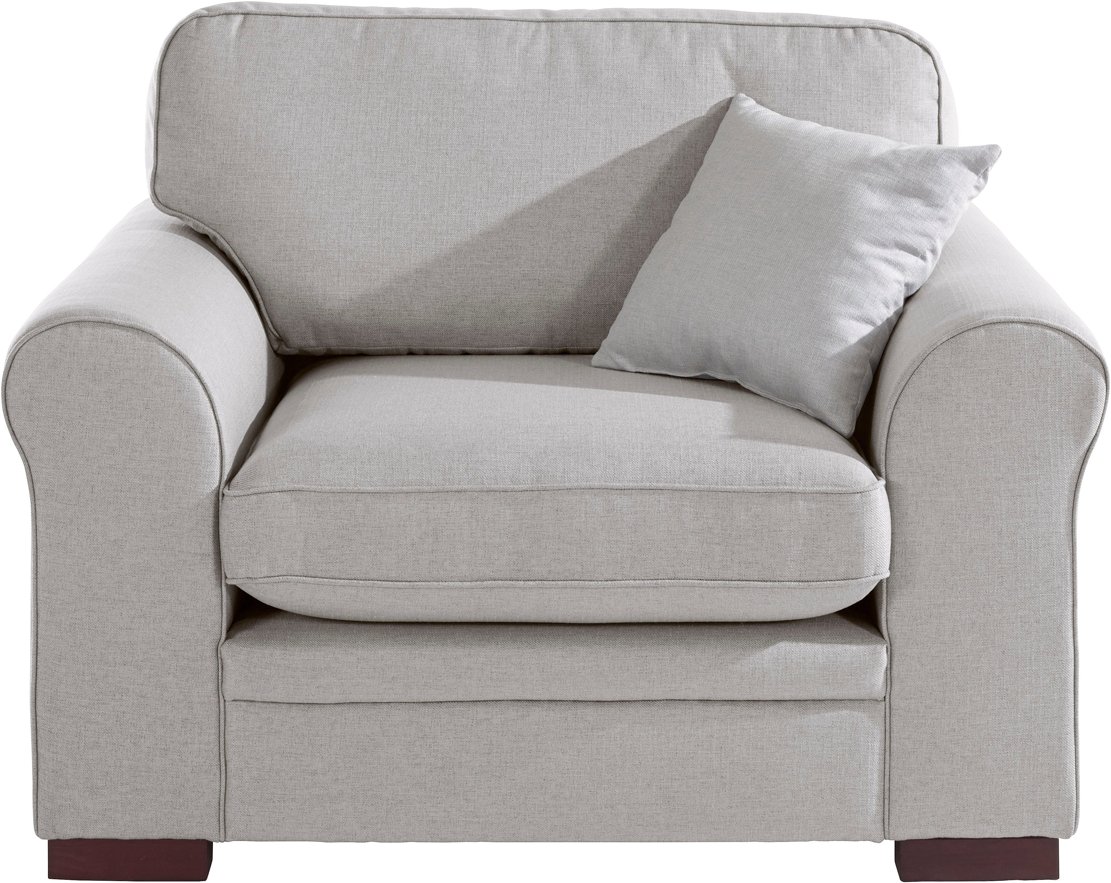 Home affaire Fauteuil Broughton zachte bekleding, passend bij de serie "broughton", in 3 soorten bekleding fauteuils grijs