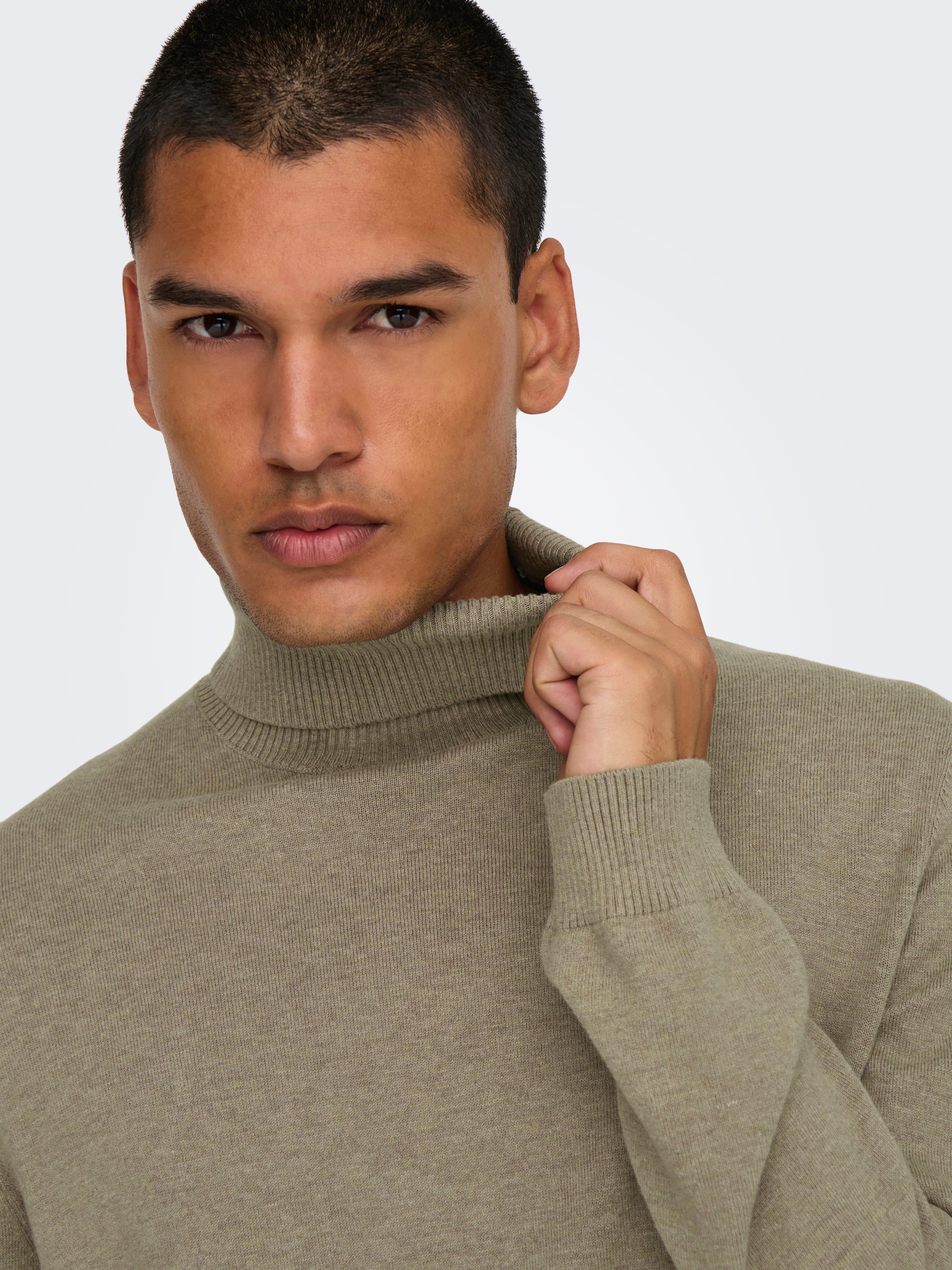 ONLY & SONS Trui met staande kraag ONSLOUI REG 12 MEL ROLL KNIT NOOS