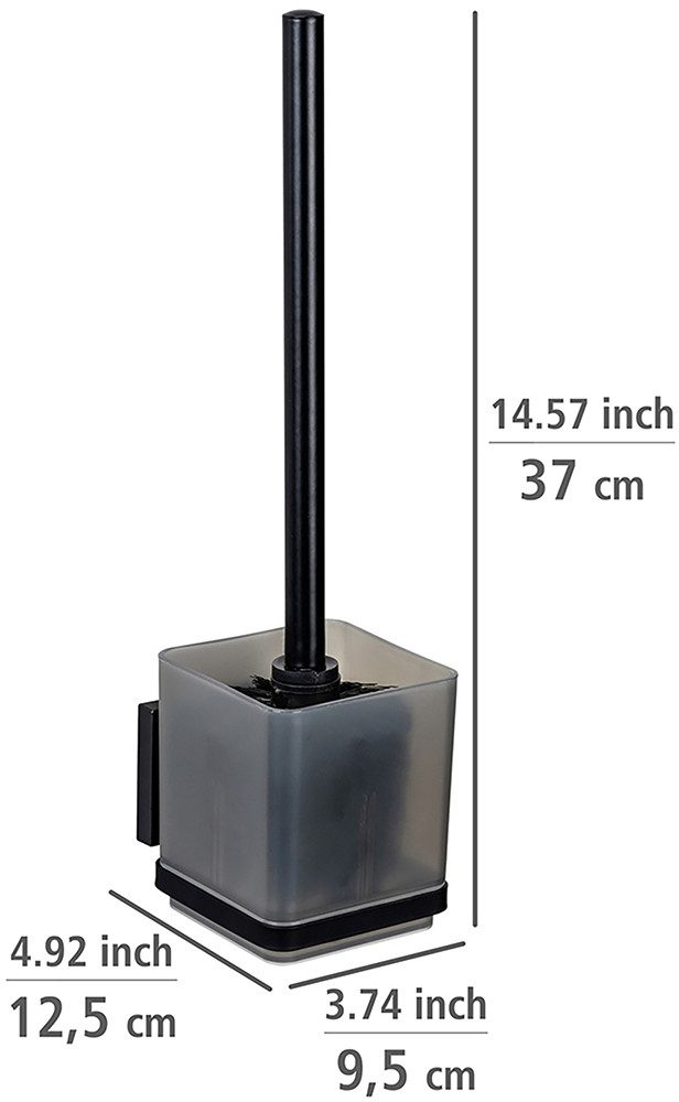 WENKO Toiletset Vacuum-Loc® model Quadro WC-borstelhouder met toiletborstel voor wandbevestiging zonder boren