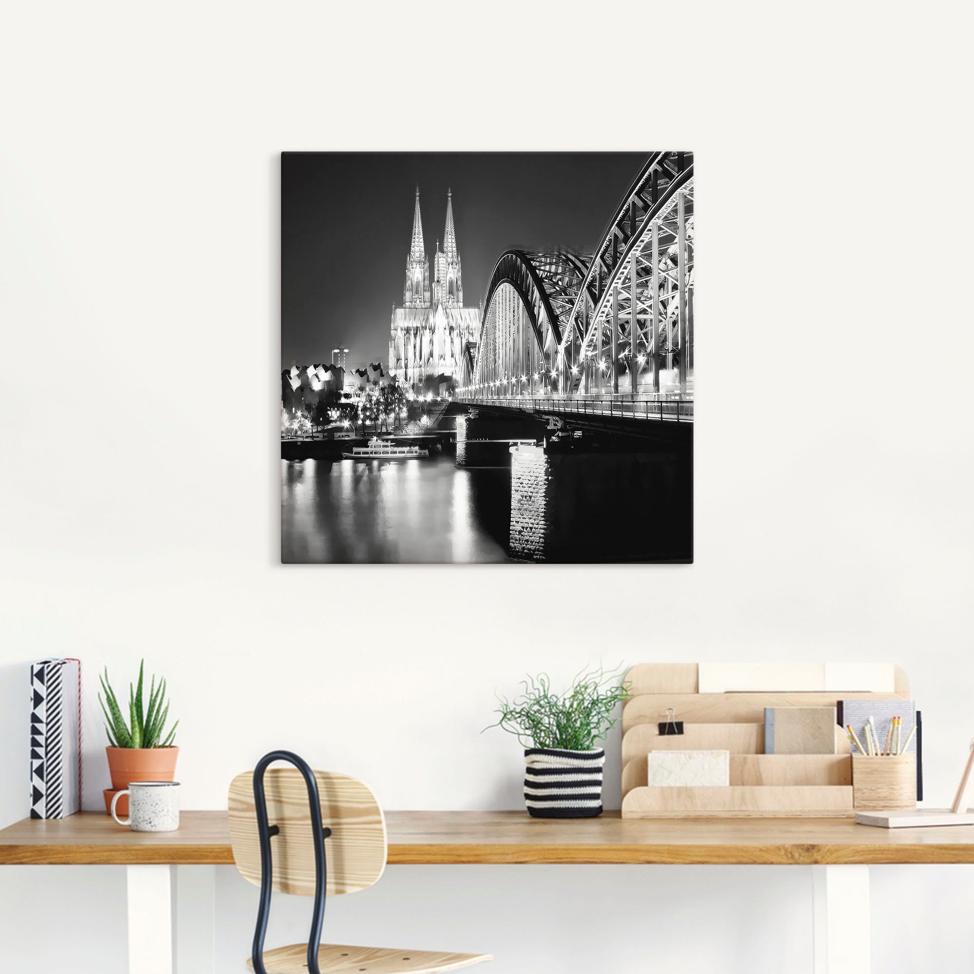 Artland Artprint Keulen Skyline abstracte collage 19 als artprint op linnen, poster in verschillende formaten maten