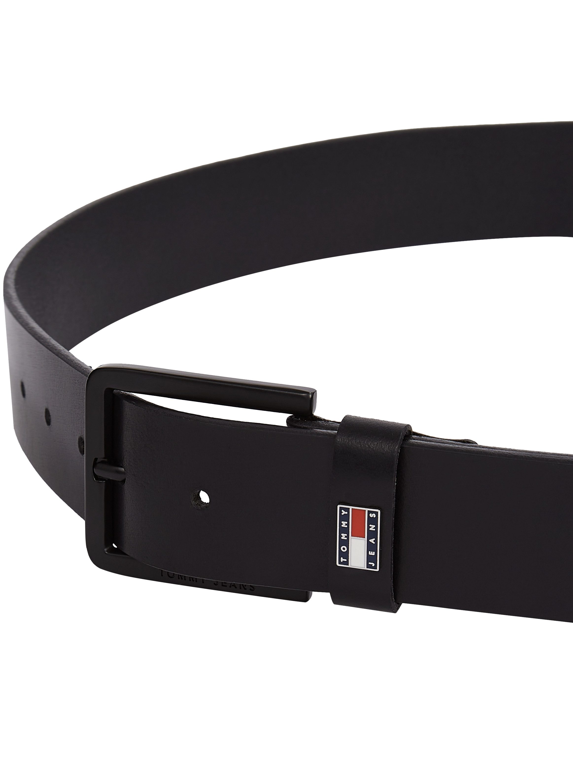 TOMMY JEANS Leren riem TJM ELEVATED LEATHER 4.0 zachte touch metalen patch