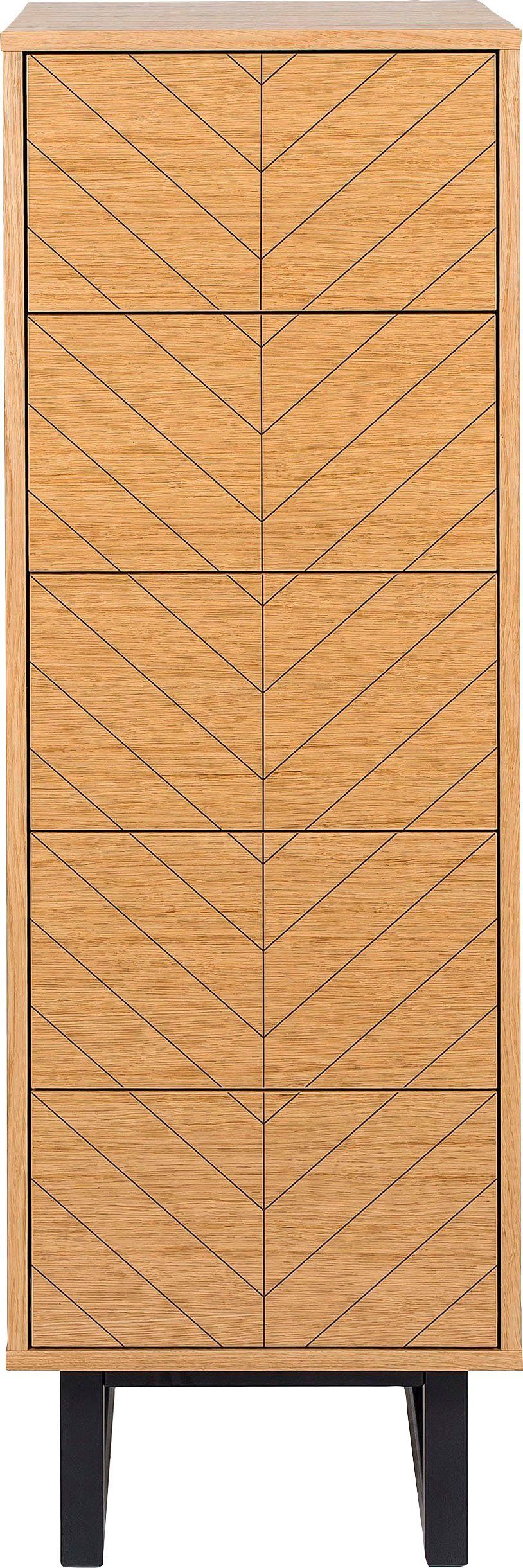 Woodman Hoge kast in scandinavisch design, met bijzondere print