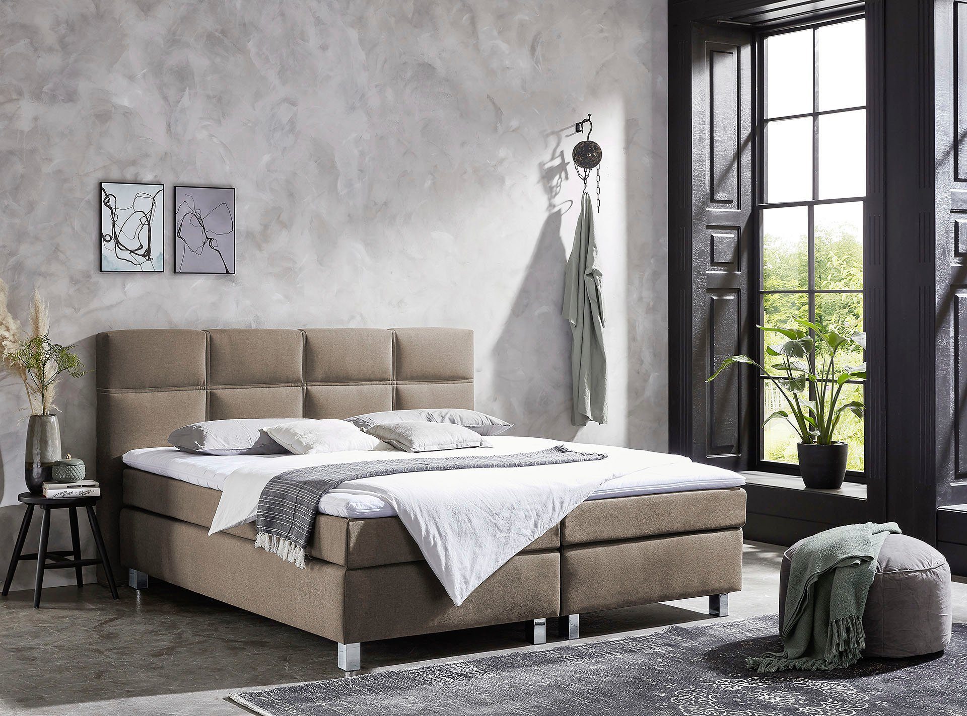 Westfalia Polsterbetten Boxspring met topmatras boxsprings bruin