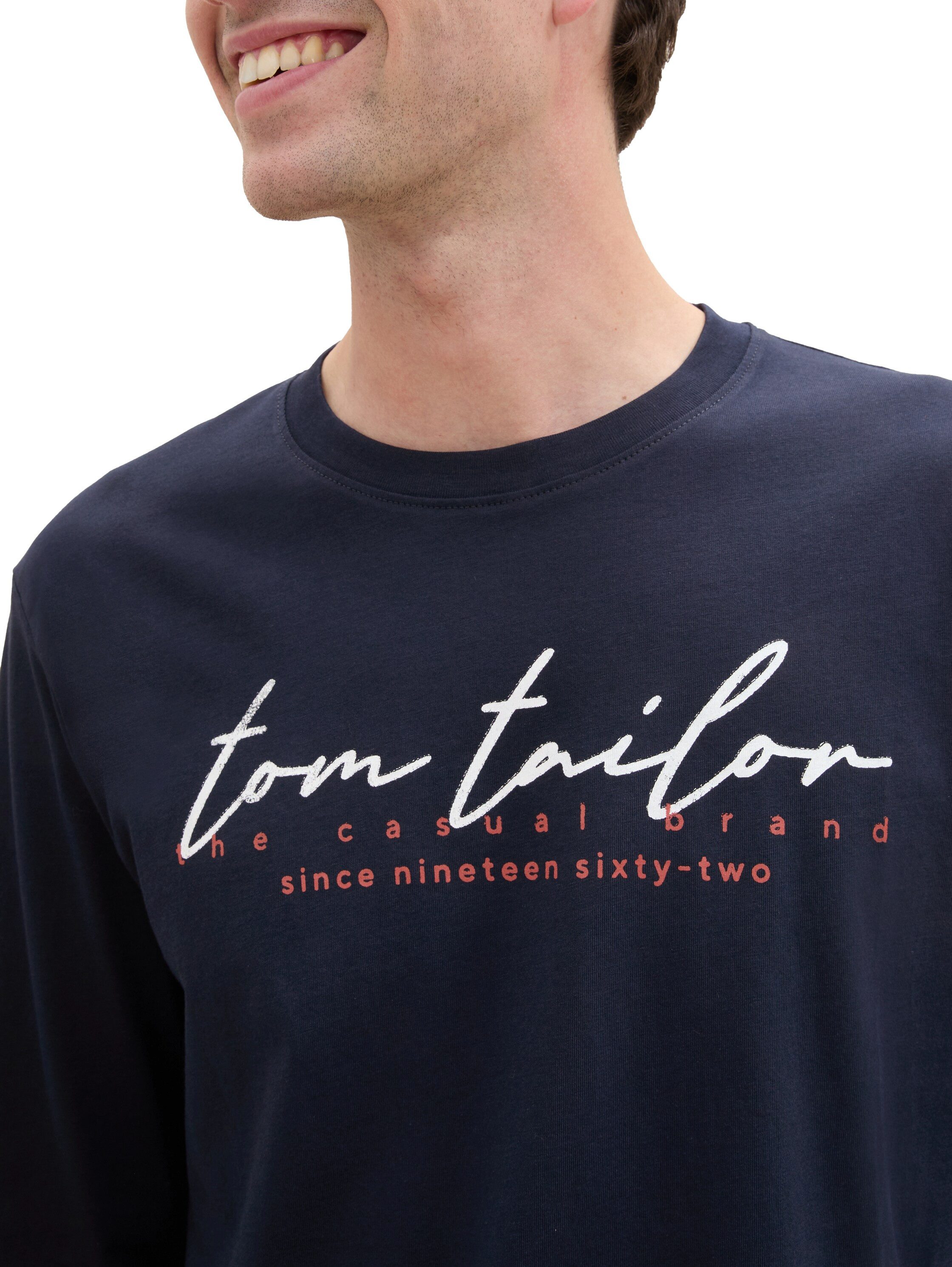 Tom Tailor Shirt met lange mouwen met logoprint