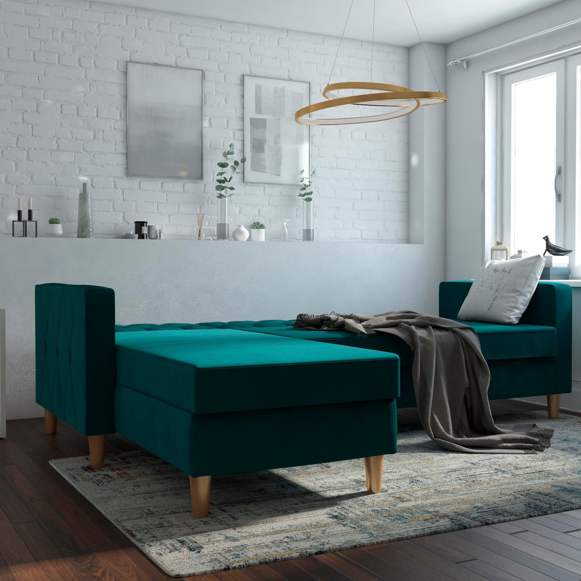 CosmoLiving by Cosmopolitan Hoekbank Liberty, L-vorm met slaapfunctie, récamier aan beide kanten te monteren, zithoogte 43 cm