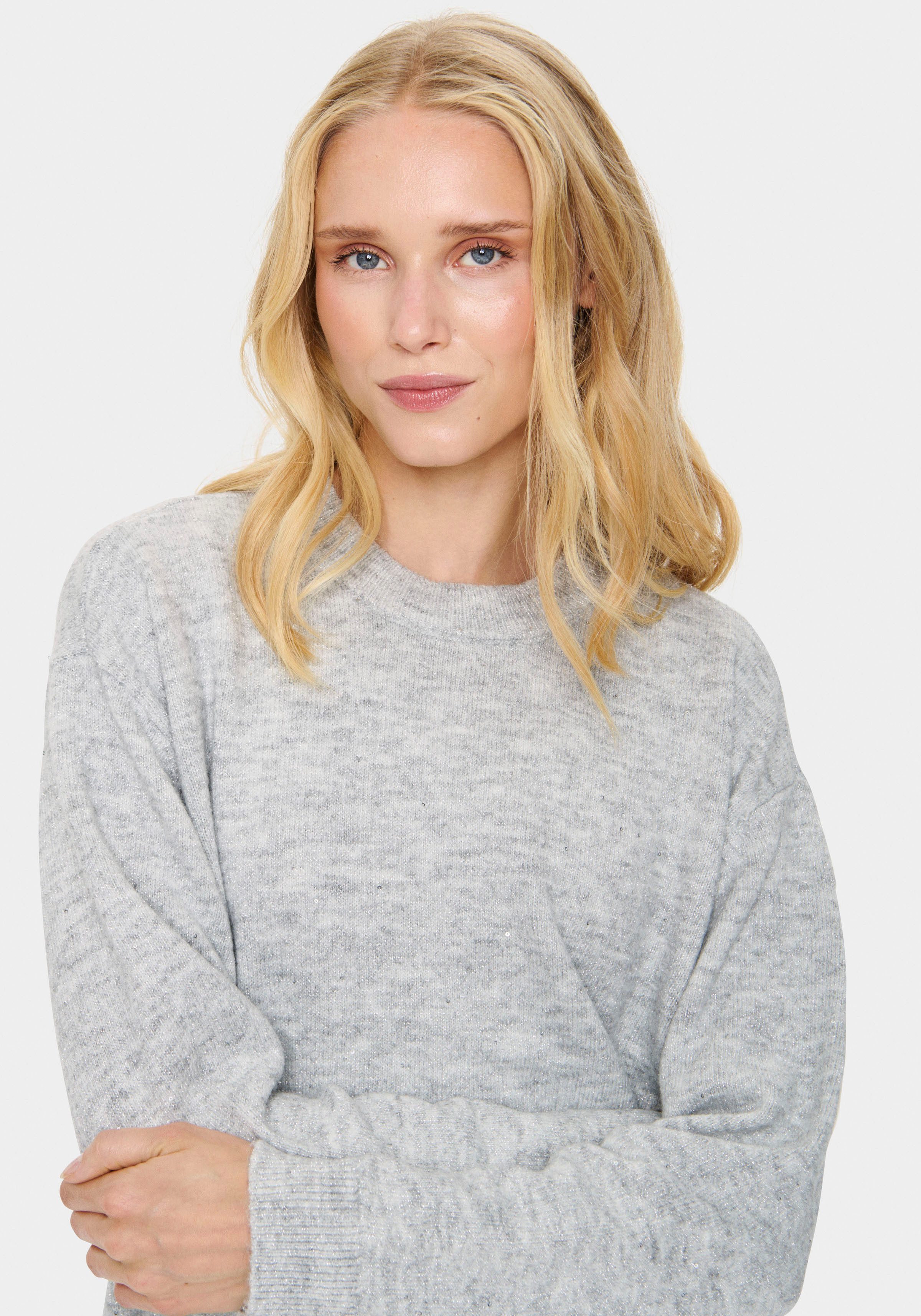 Saint Tropez Gebreide trui HayaSZ Pullover met glittereffect