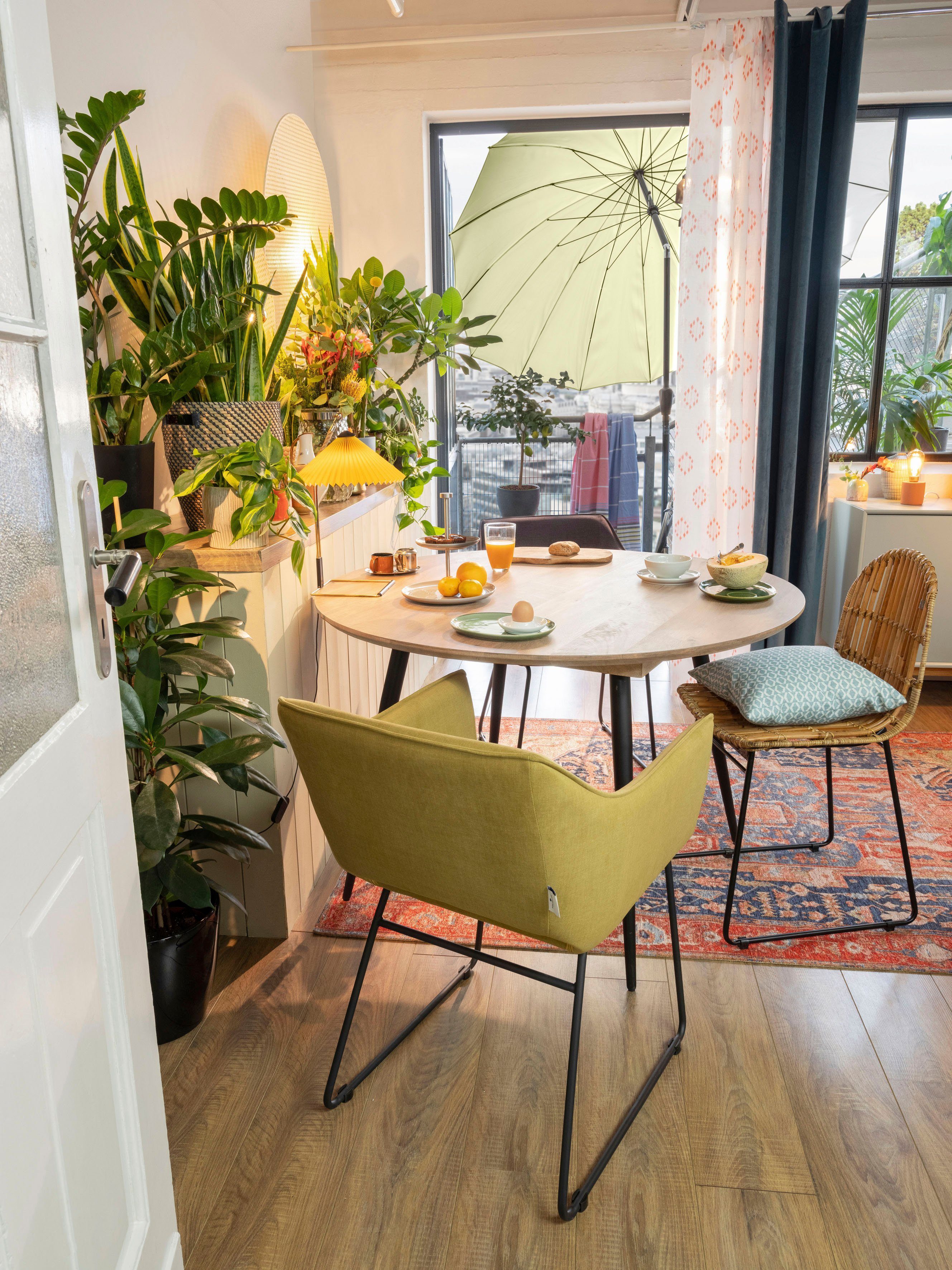 TOM TAILOR HOME Eettafel T-SOHO TABLE ROUND ronde eettafel, plaat van mangohout, poten van metaal