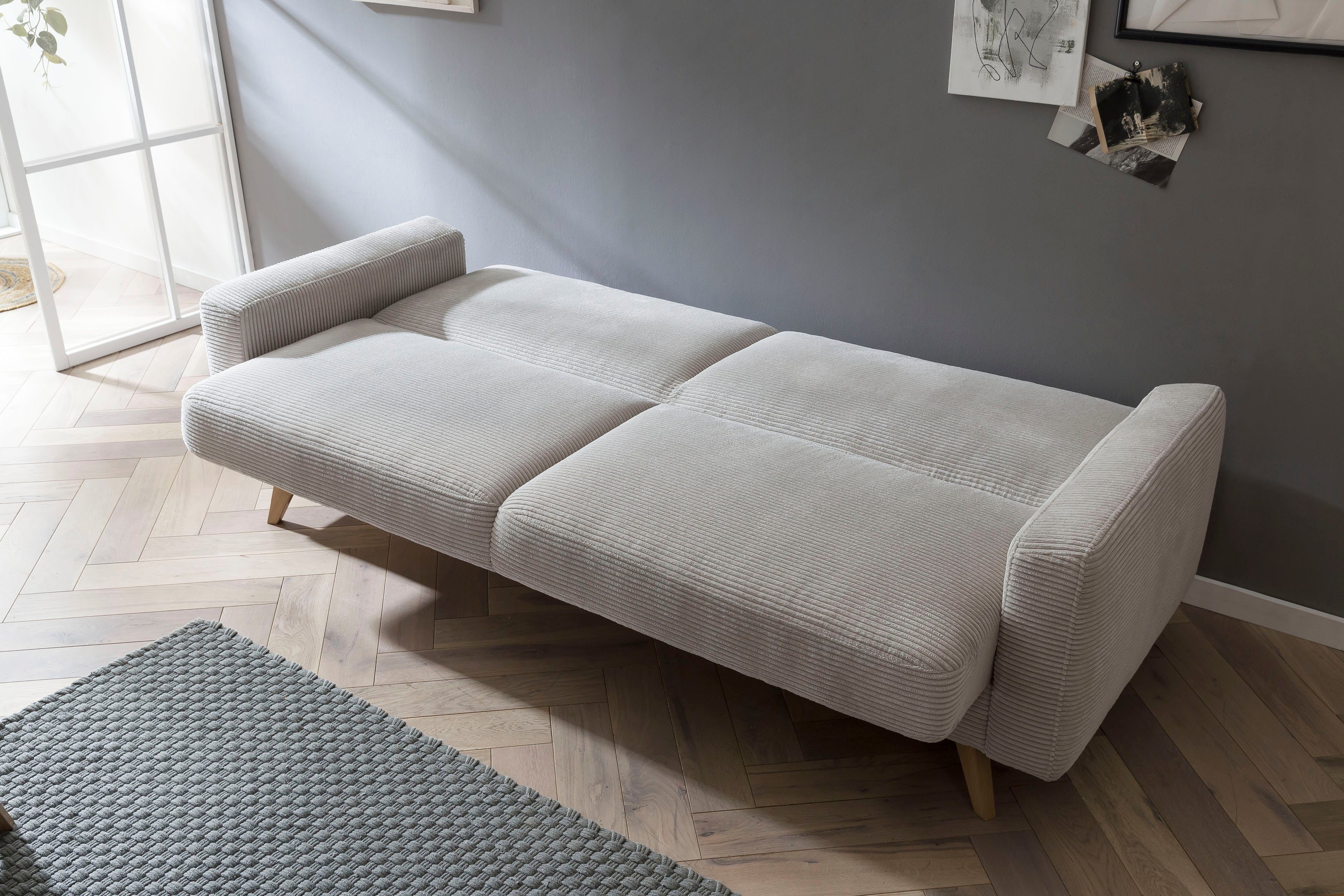 exxpo - sofa fashion 3-zitsbank Samso, elegant en comfortabel, actuele cord bekleding, kantelbank