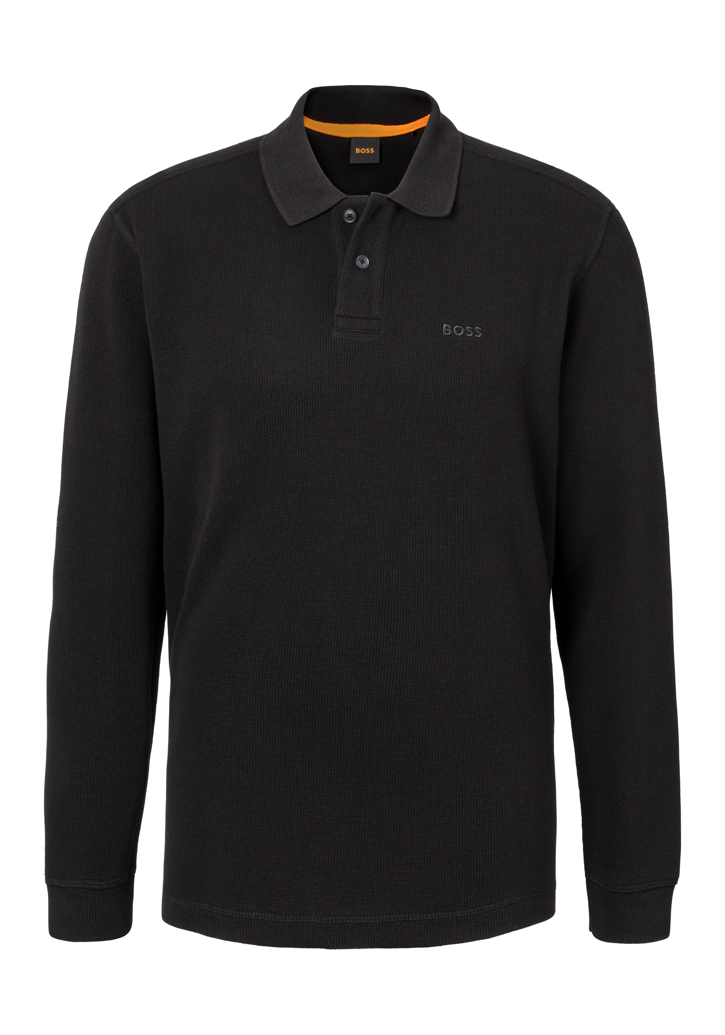 Boss Orange Poloshirt Petempestolong met knoopsluiting