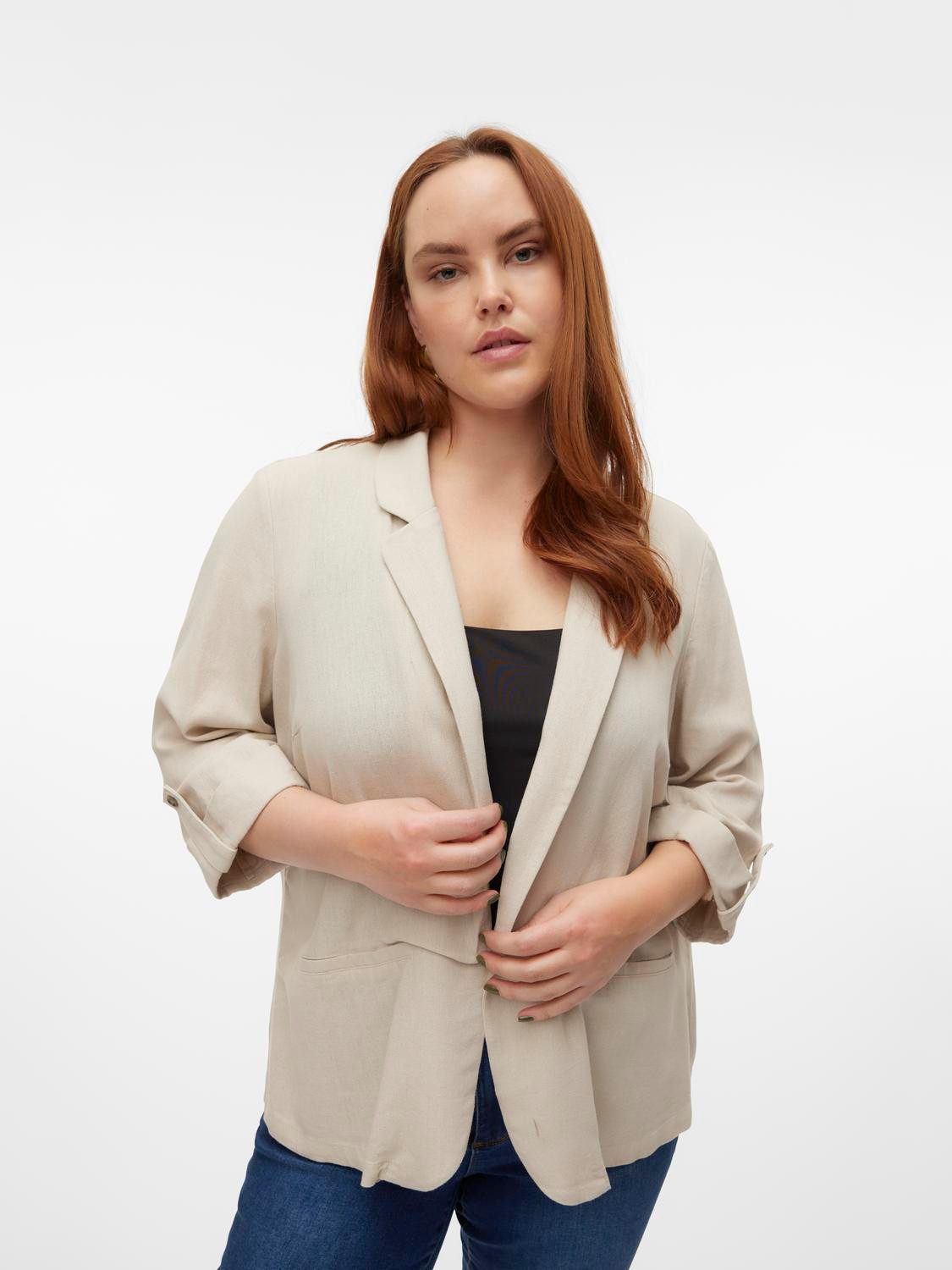 Vero Moda Curve Korte blazer VMCJESMILO 3 4 BLAZER WVN GA NOOS CUR