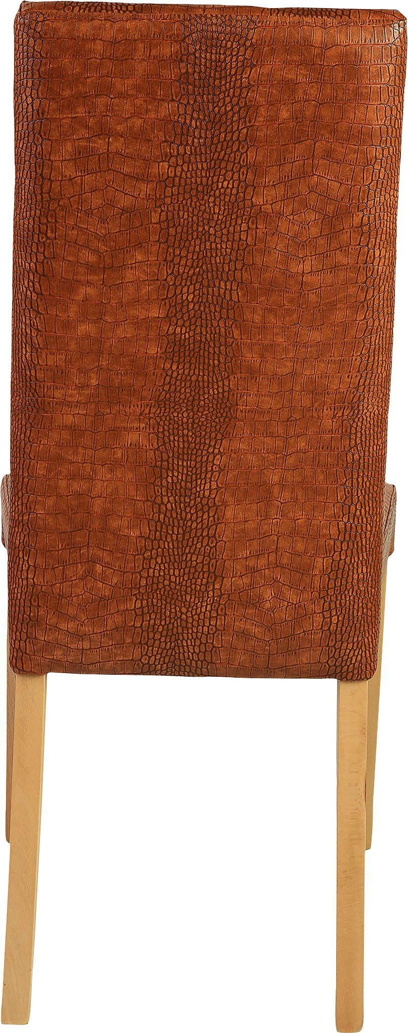 Home affaire Stoel Java Overtrokken met kunstleer met animal-stempeldruk (set, 2 stuks)