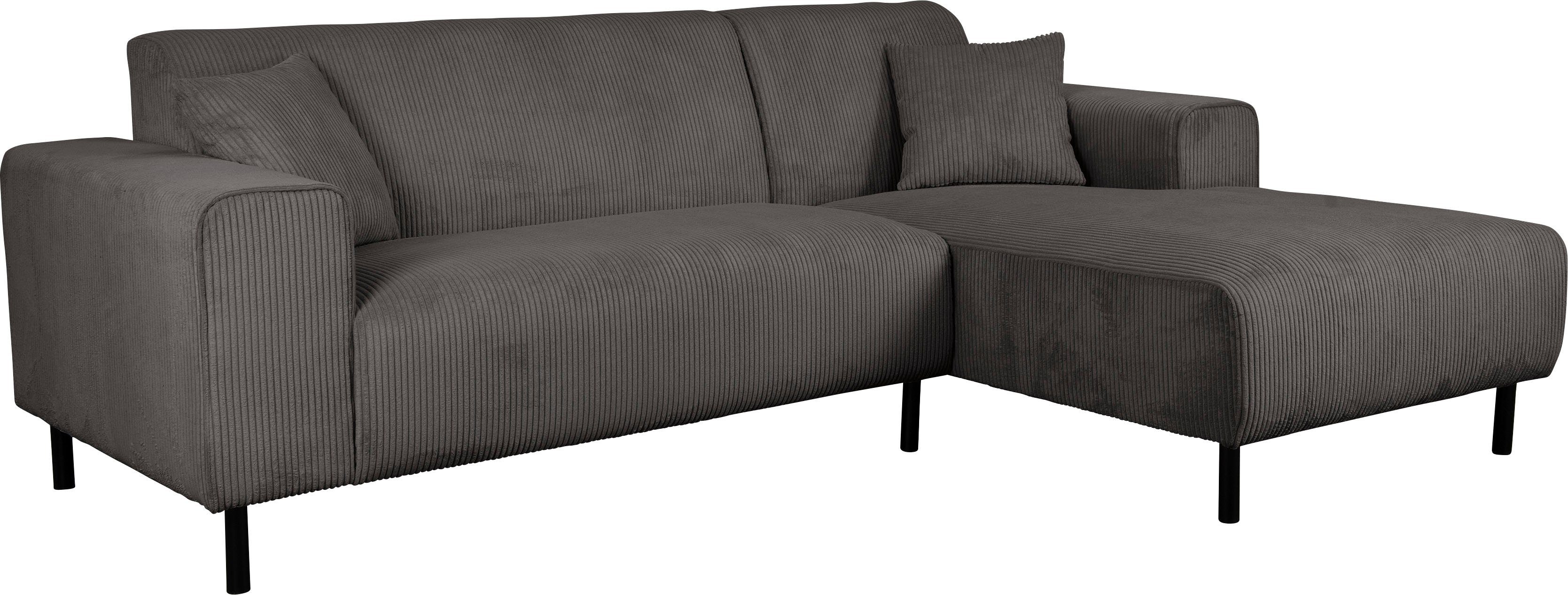 Home affaire Hoekbank ARROS L-vorm met golfondersteuning, afmetingen B/D/H: 235/163/81 cm incl. sierkussens, met recamiere rechts/links bestelbaar, ook in cord