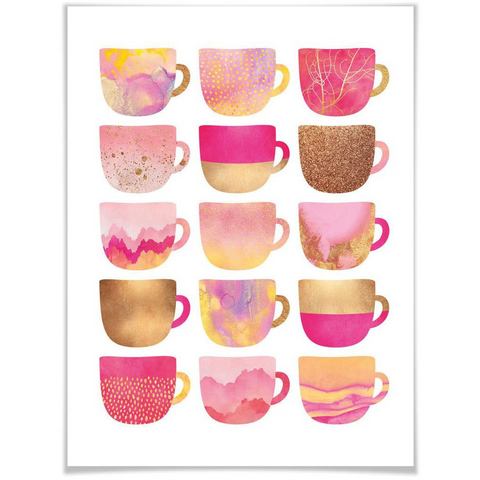 Wall-Art poster Kaffeetassen Pink