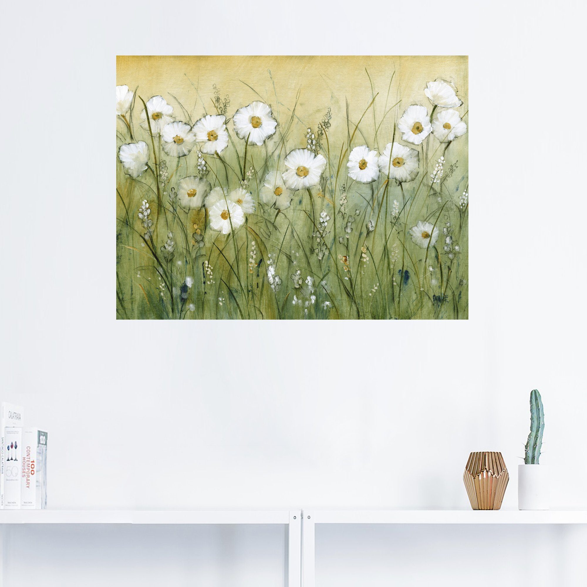 Artland Artprint Voorjaar met madeliefjes II als artprint van aluminium, artprint voor buiten, artprint op linnen, poster, muursticker