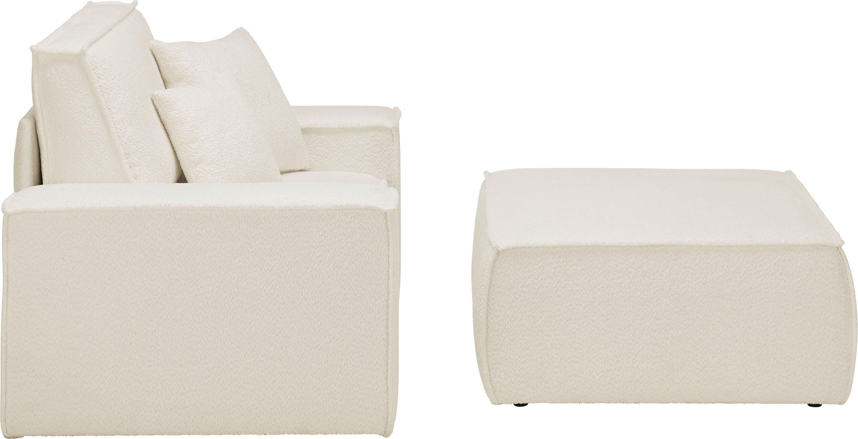 andas Loveseat Finnley Loveseat en hocker als set, passend bij de bekleding-serie Finnley (2-delig)