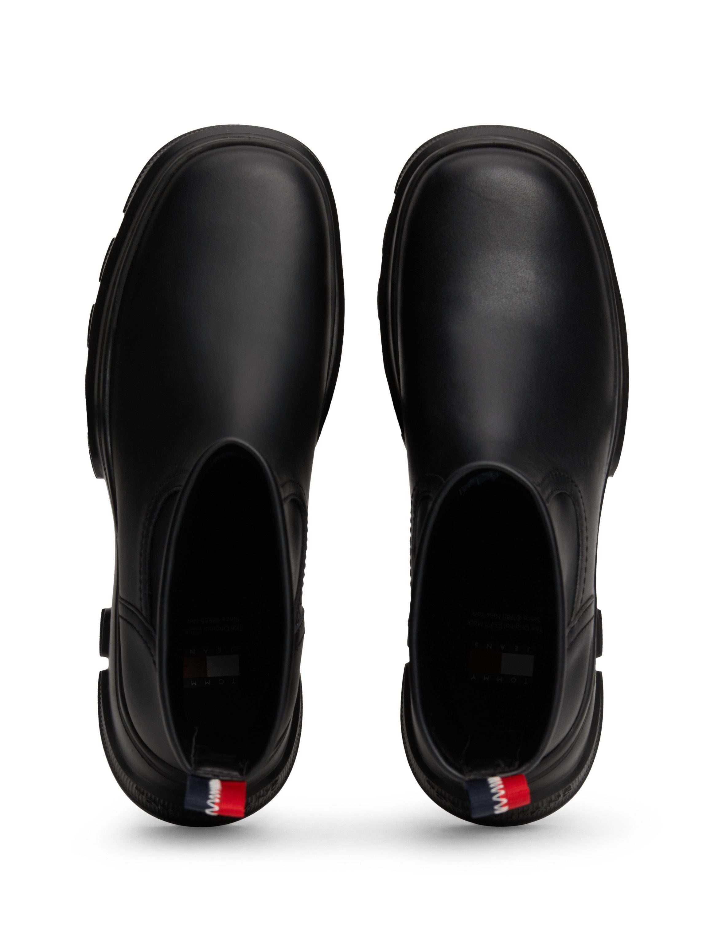 TOMMY JEANS Laarsjes TJW CHUNKY CHELSEA BOOT MIX MAT blokhak, plateau, instap laarzen, combat-boots met label