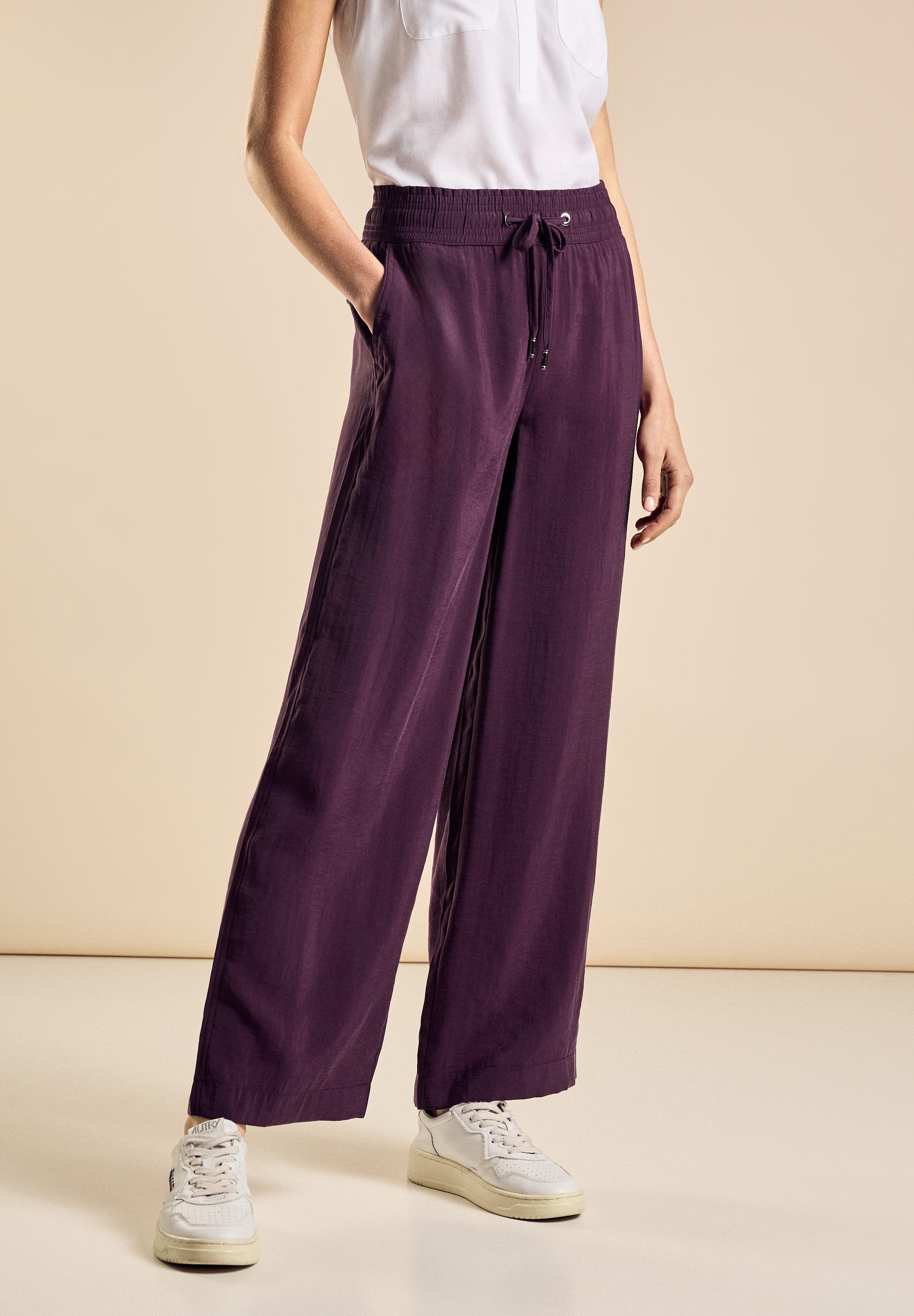 STREET ONE Stoffen broek met trekkoord