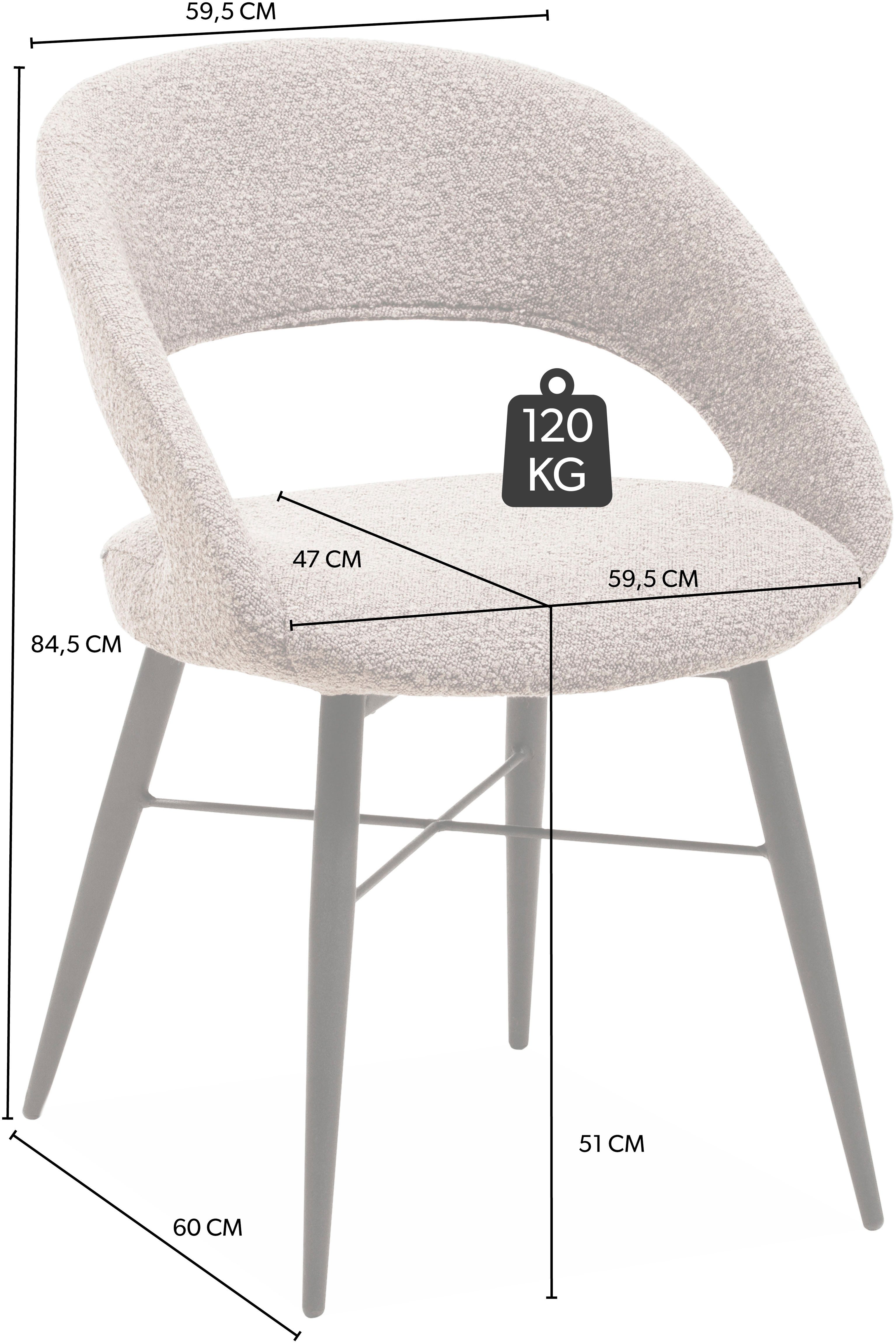 OMG Design Eetkamerstoel Marley met modern cut-out, bouclé bekleding (set)