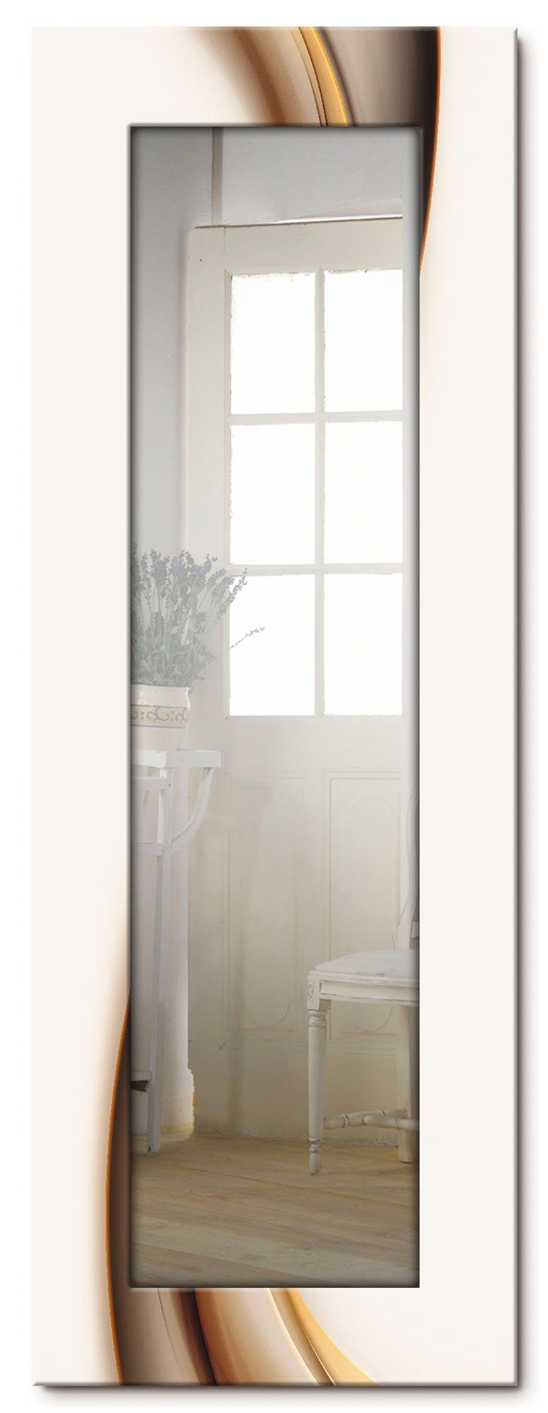 Artland Sierspiegel Golf ingelijste spiegel voor het hele lichaam met motiefrand, geschikt voor kleine, smalle hal, halspiegel, mirror spiegel omrand om op te hangen