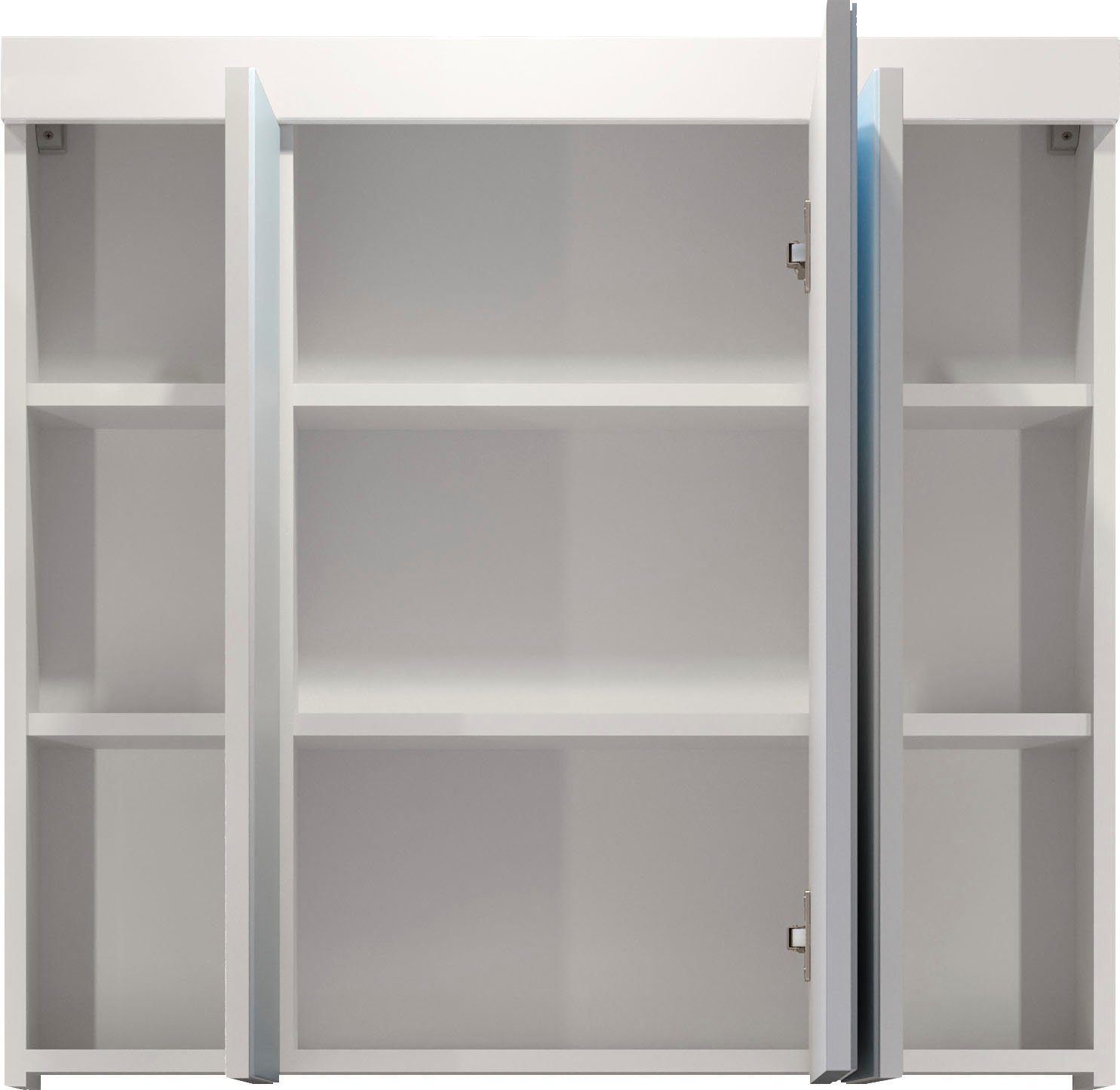 welltime Badkamerset Dormoletto Hangende badkamermeubels met inbouwwastafel in wit hoogglans (4-delig)