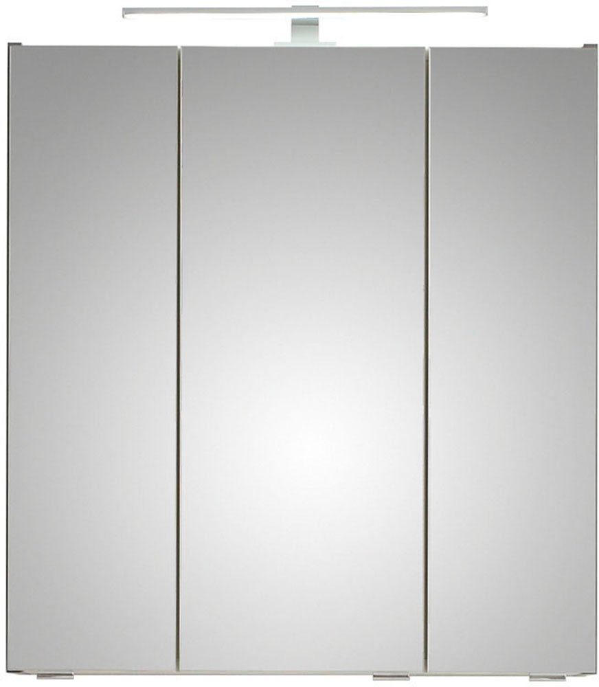 Saphir Badkamerserie Quickset 5-delig, wastafelonderkast met led-spiegelkast Halfhoge kast, onderkast, hangkast, incl. deurdemper, 9 deuren (6-delig)
