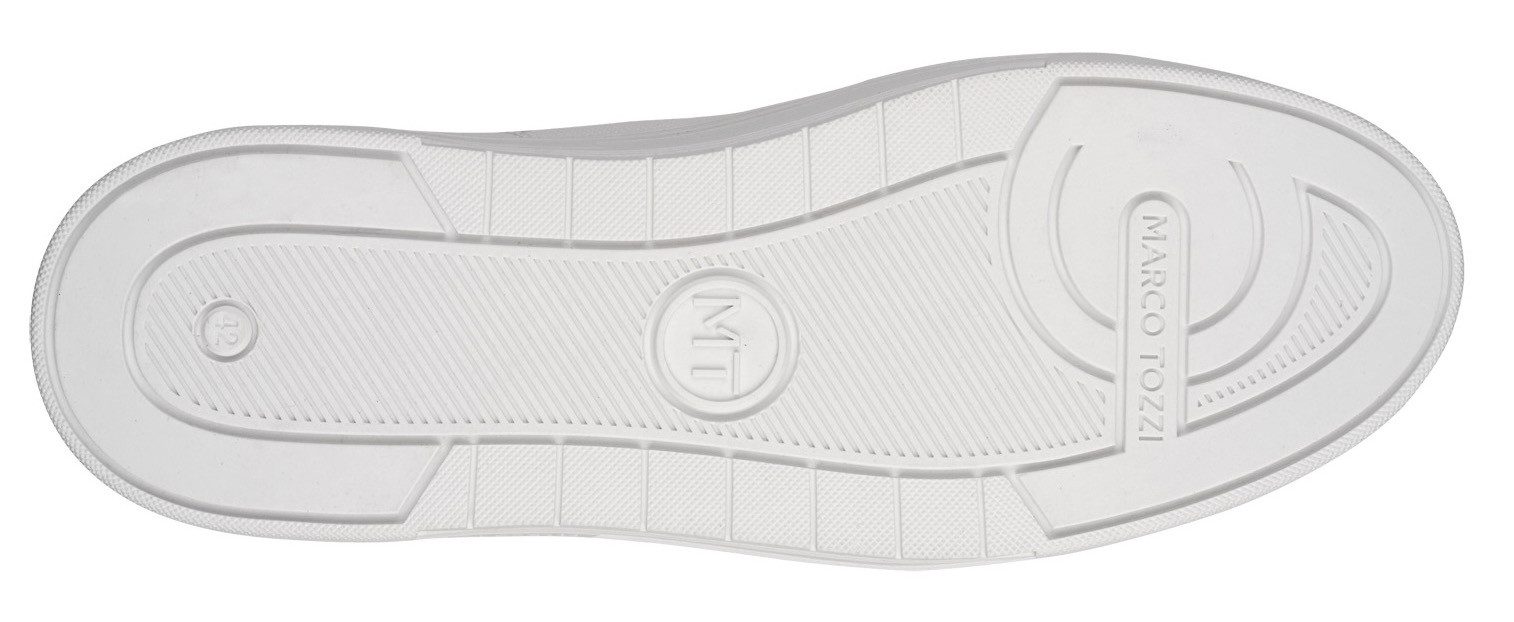 Marco Tozzi Plateausneakers , vrijetijdsschoen, lage schoen, veterschoen met perforatie en sierstiksels