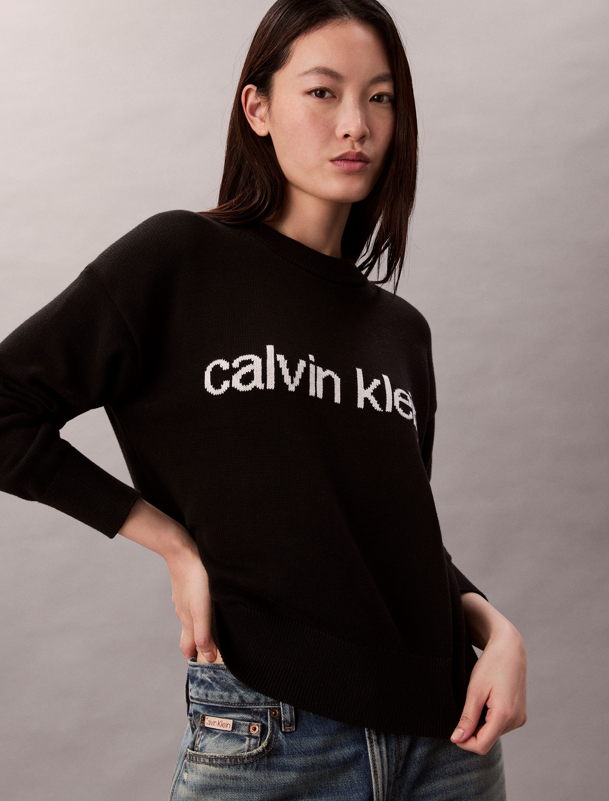 Calvin Klein Gebreide trui Cotton Graphic Pullover